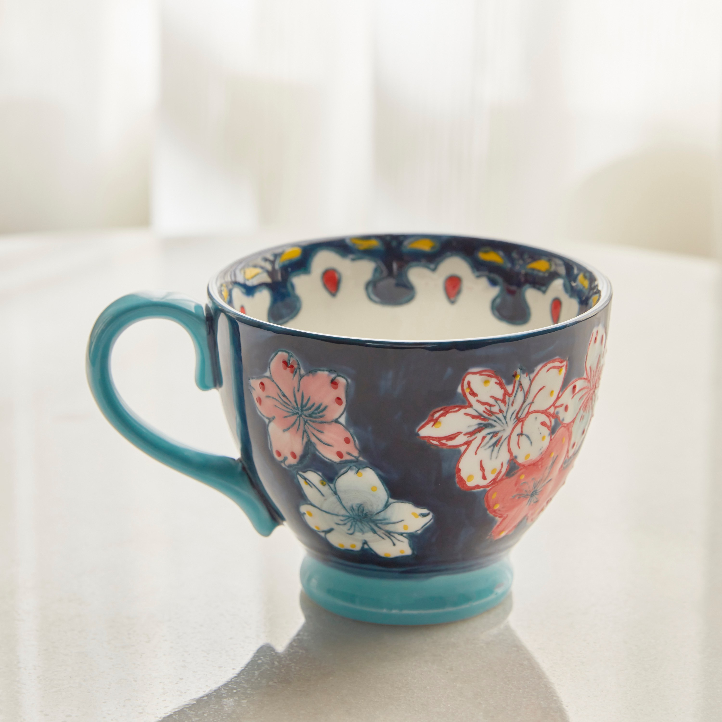 Artful Bloom Stoneware Mug - 500 ml-household-dining-teaandcoffee-mugsandcups-image-2