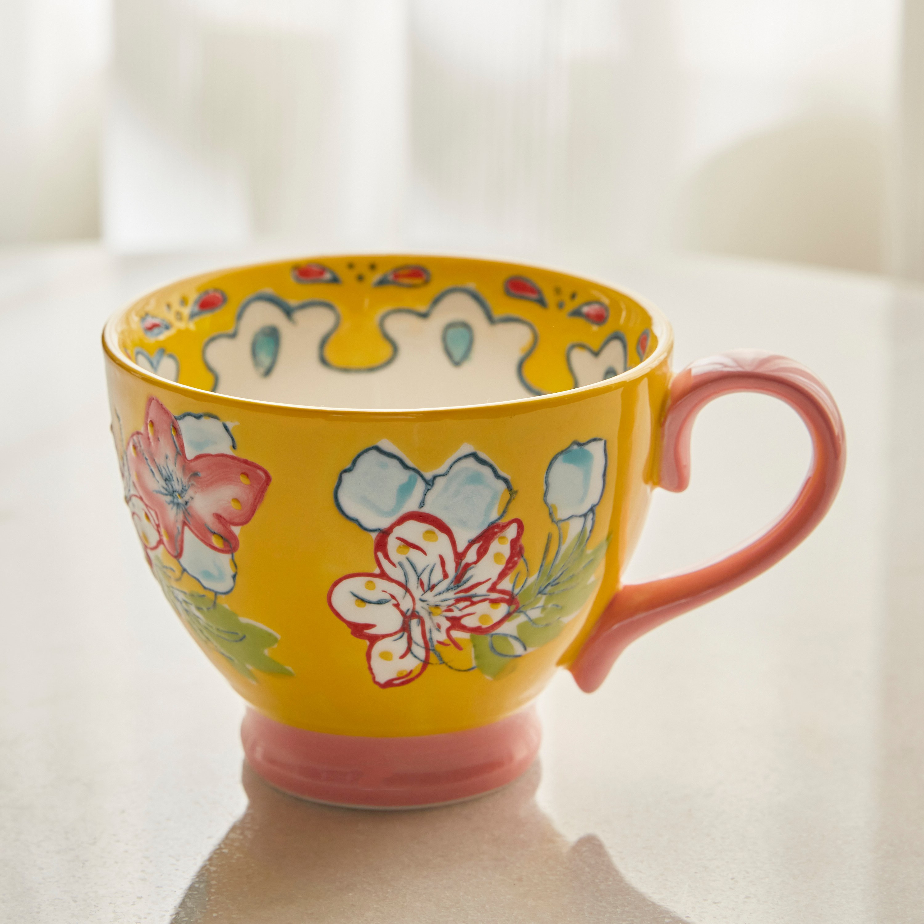 Artful Bloom Stoneware Mug - 500 ml-household-dining-teaandcoffee-mugsandcups-image-1