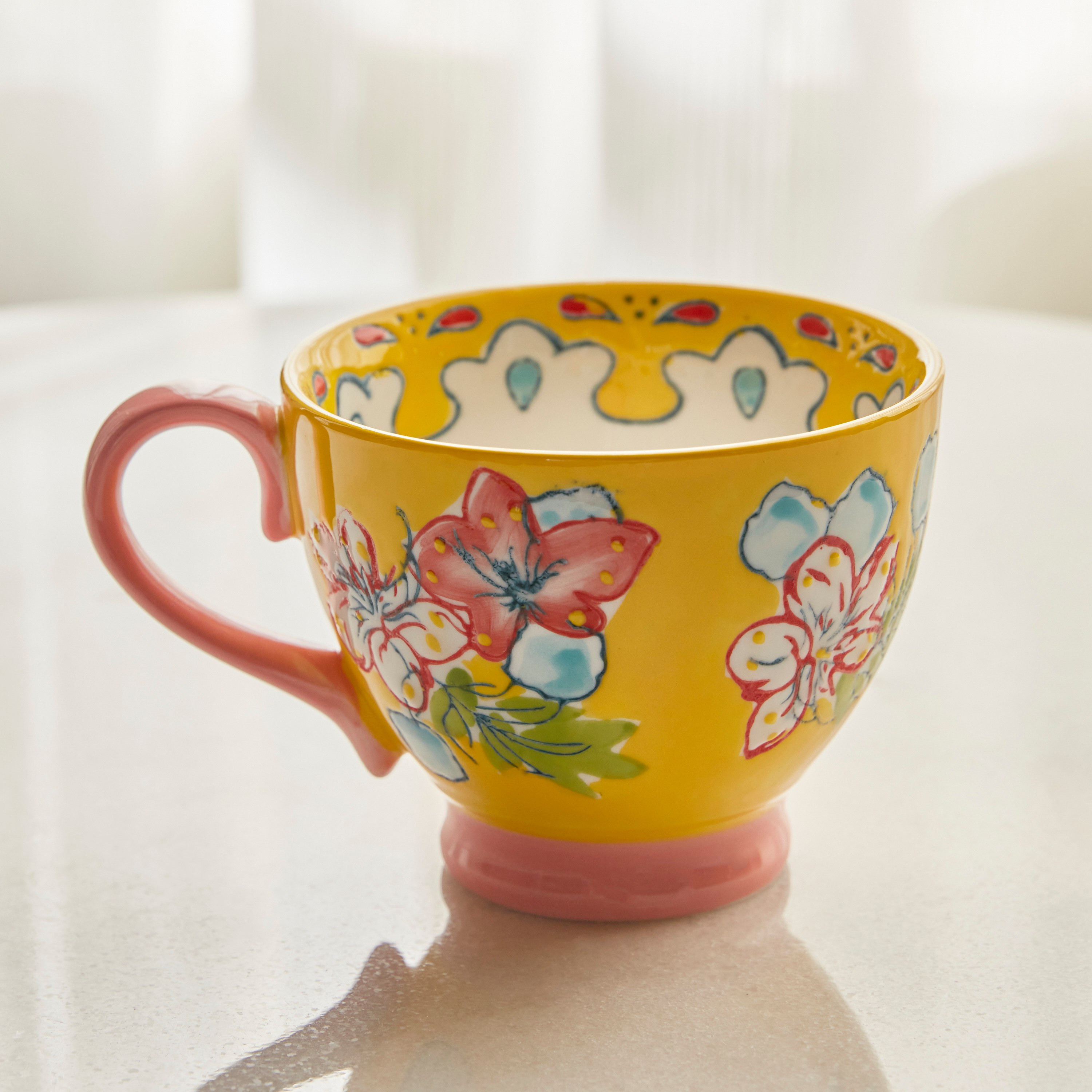 Artful Bloom Stoneware Mug - 500 ml-household-dining-teaandcoffee-mugsandcups-image-2
