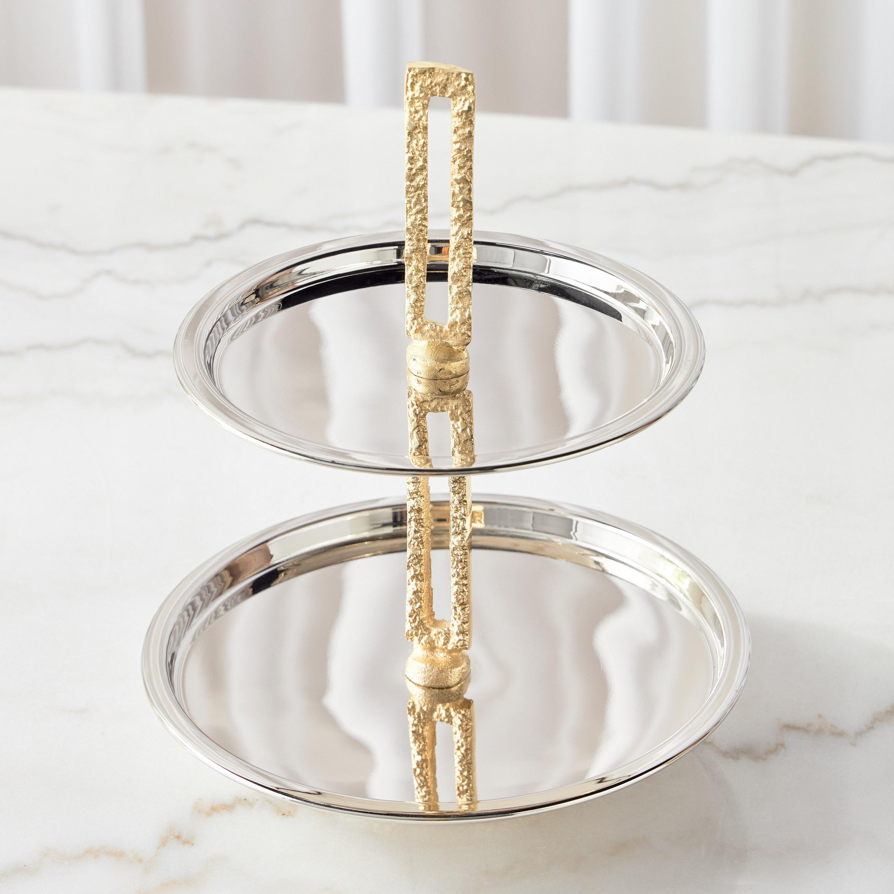 حامل كيك بطابقين - بيجو - 32 سم-household-dining-serveware-cakestands-image-1