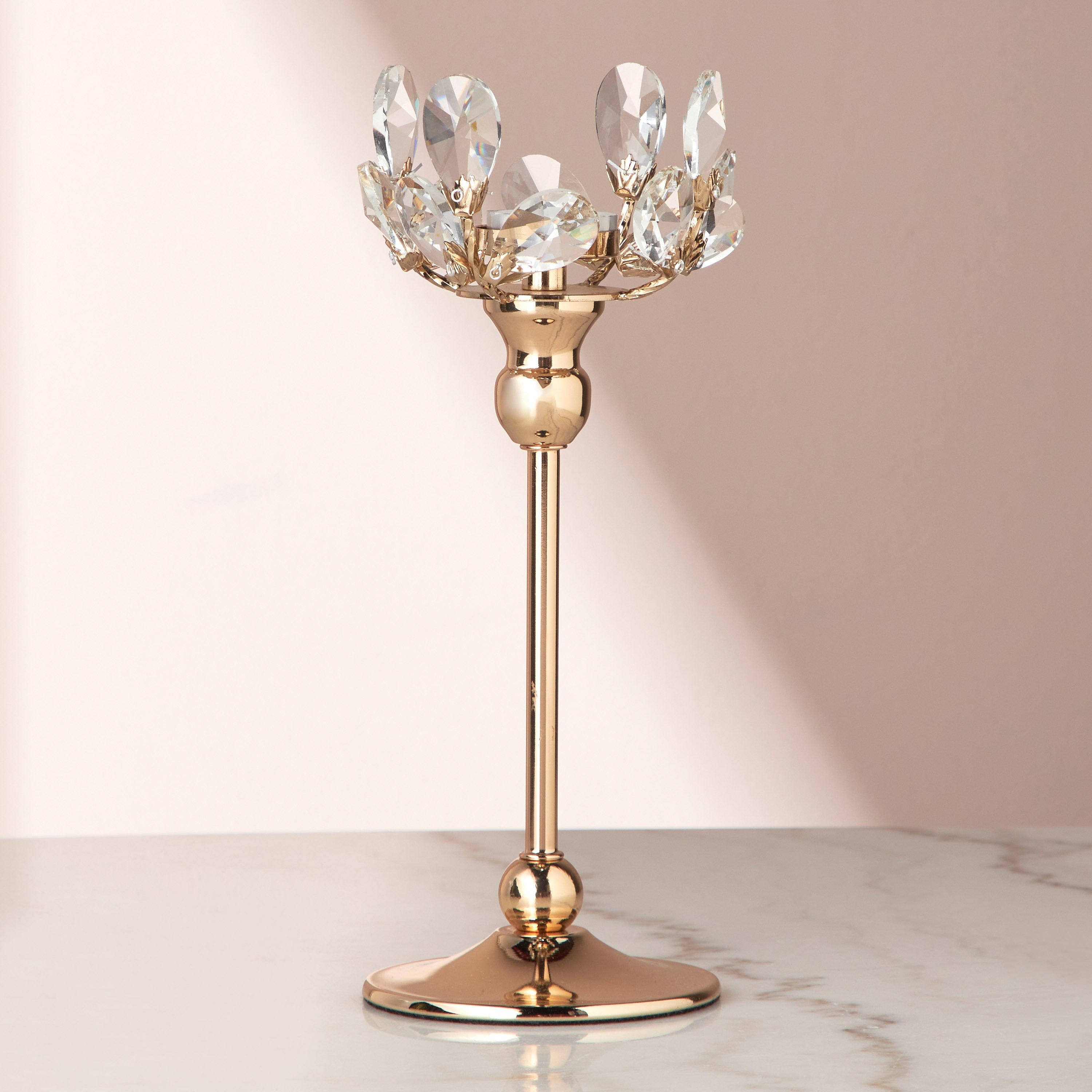 Cryst Floral Tealight Candleholder-household-decor-candleholdersandlanterns-image-1