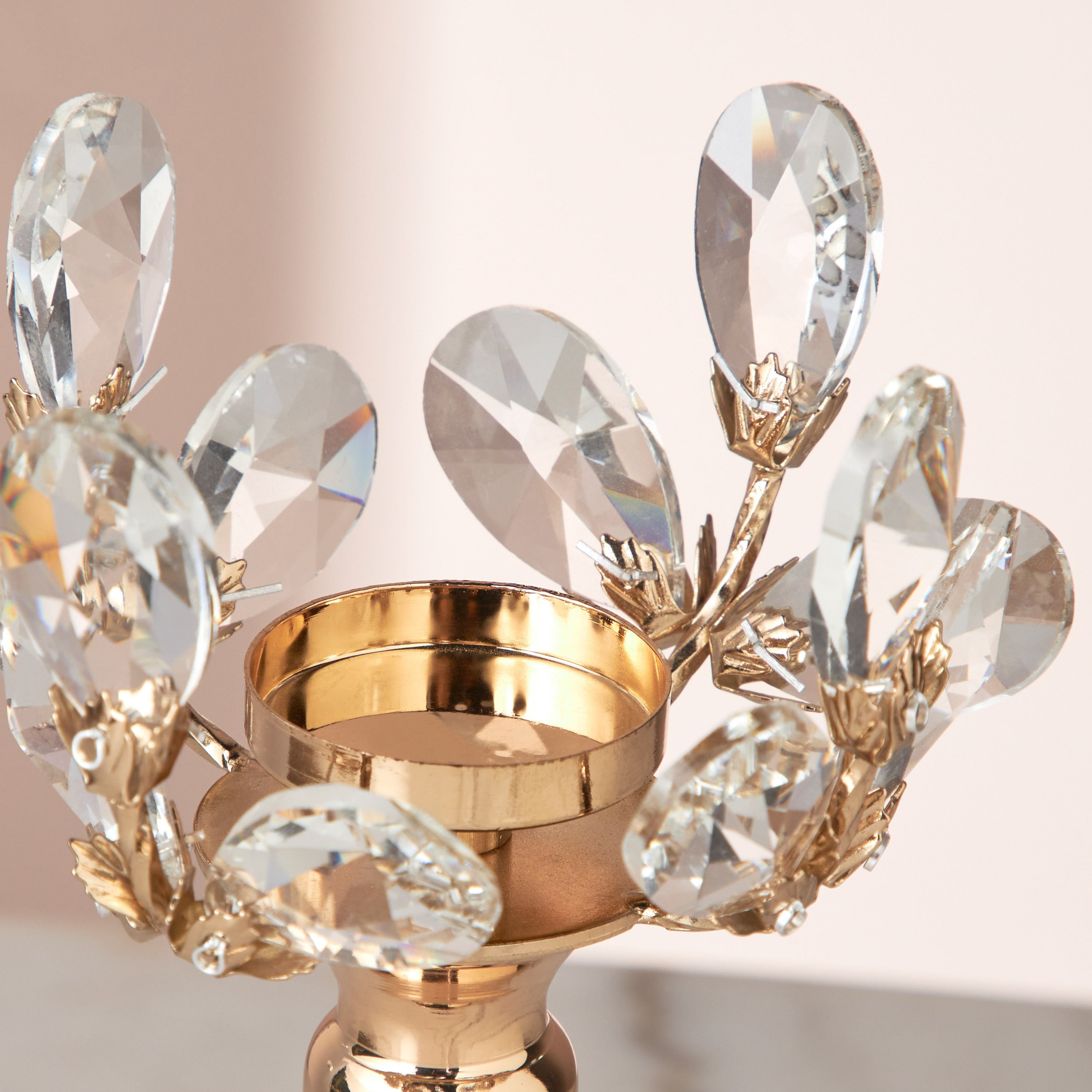 Cryst Floral Tealight Candleholder-household-decor-candleholdersandlanterns-image-2