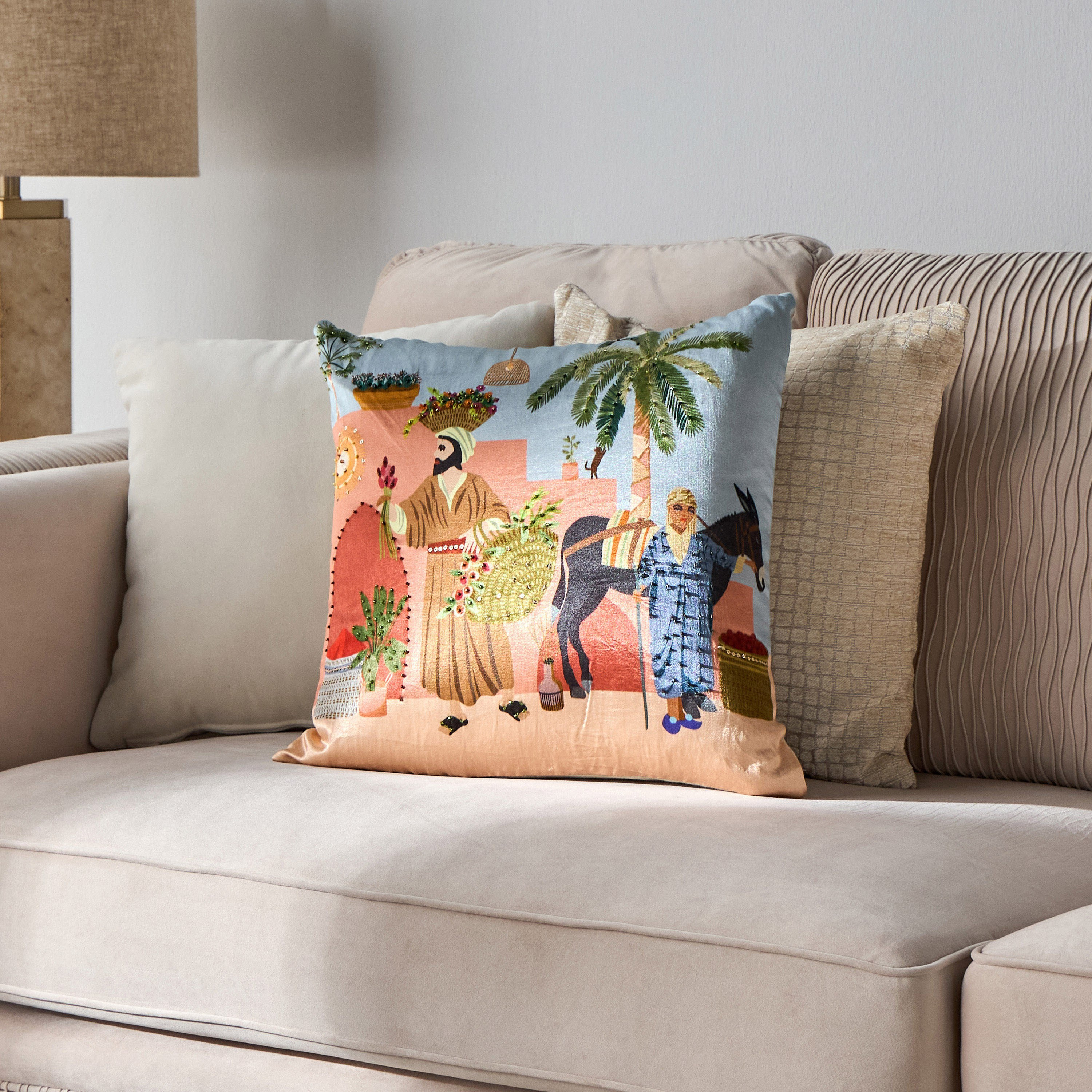 Arabian Filled Cushion - 45x45 cm-household-cushionsandthrows-filledcushions-decorativecushions-image-4