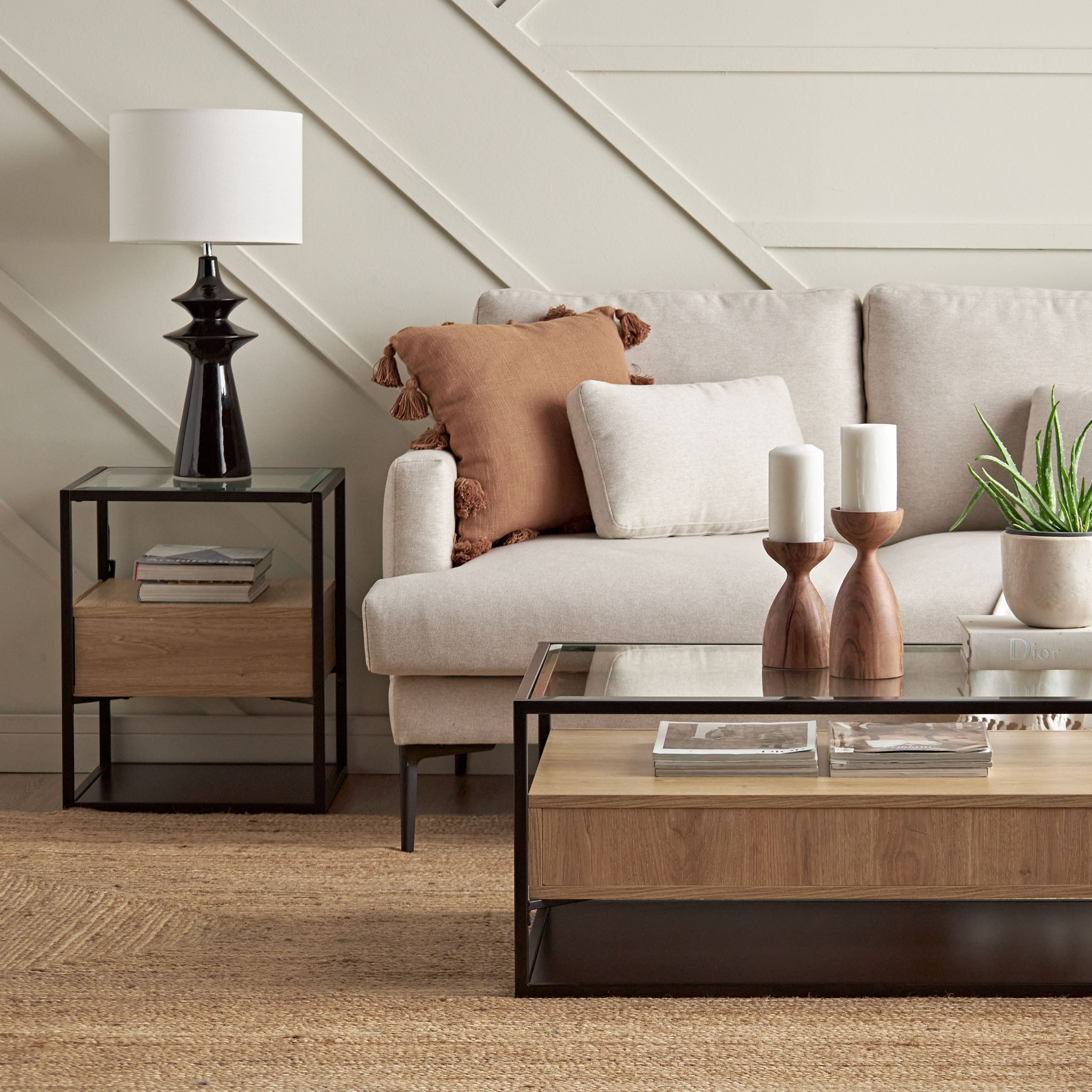 طاولة جانبية بسطح زجاجي - أندرس-furniture-livingroom-sideandendtables-image-5