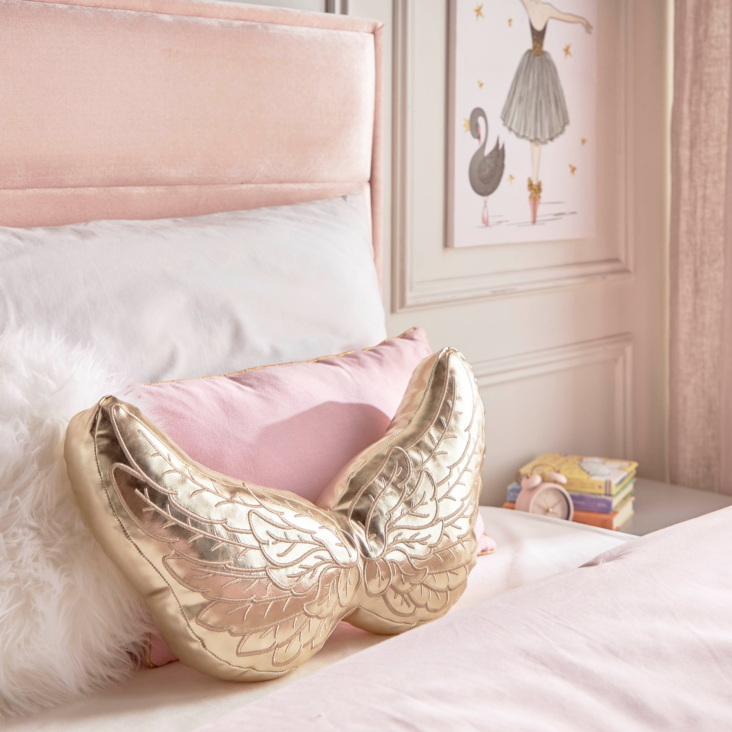 Blush and sale gold cushions