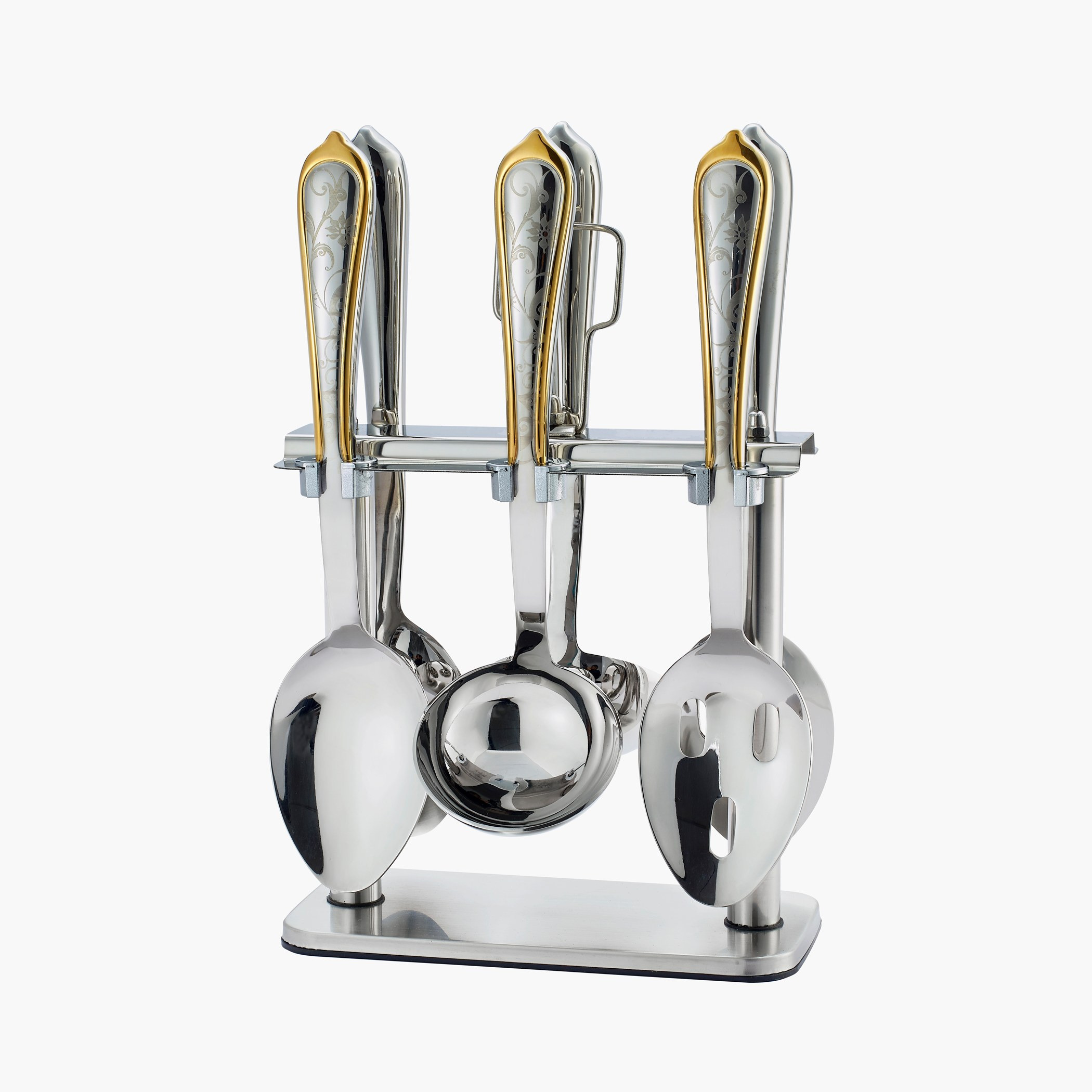 Amelia 6-Piece Serving Spoon Set with Stand