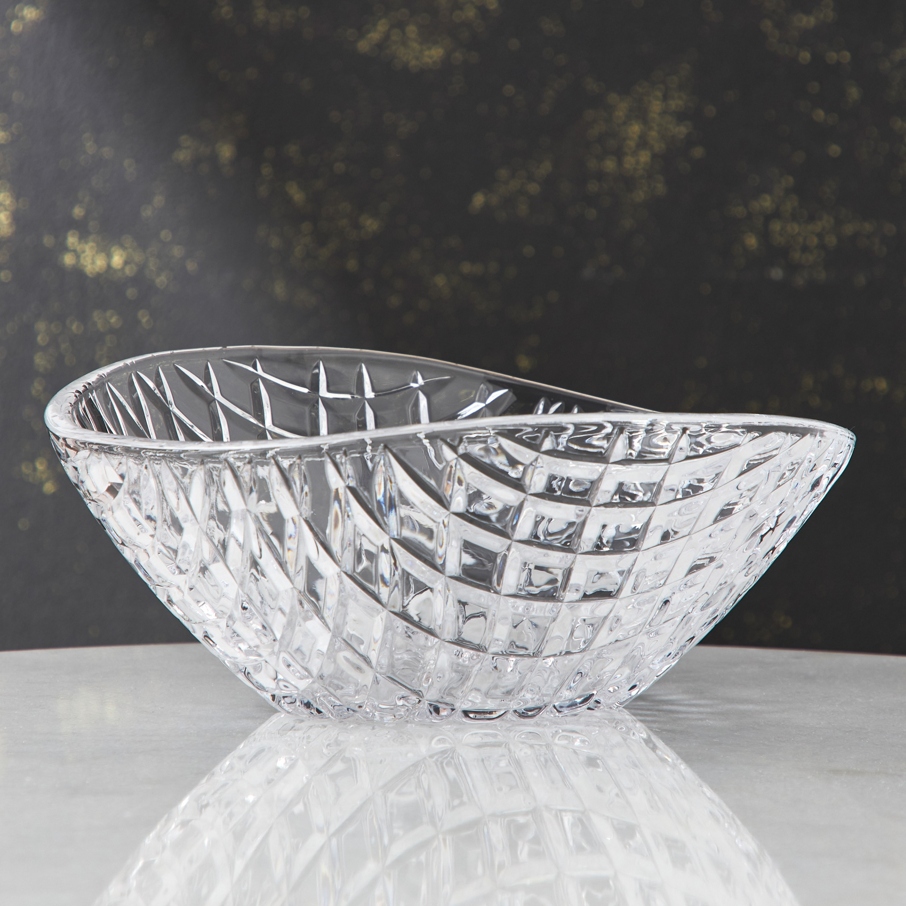 Malika Glass Serving Bowl - 27 cm-household-dining-dinnerware-bowls-image-1
