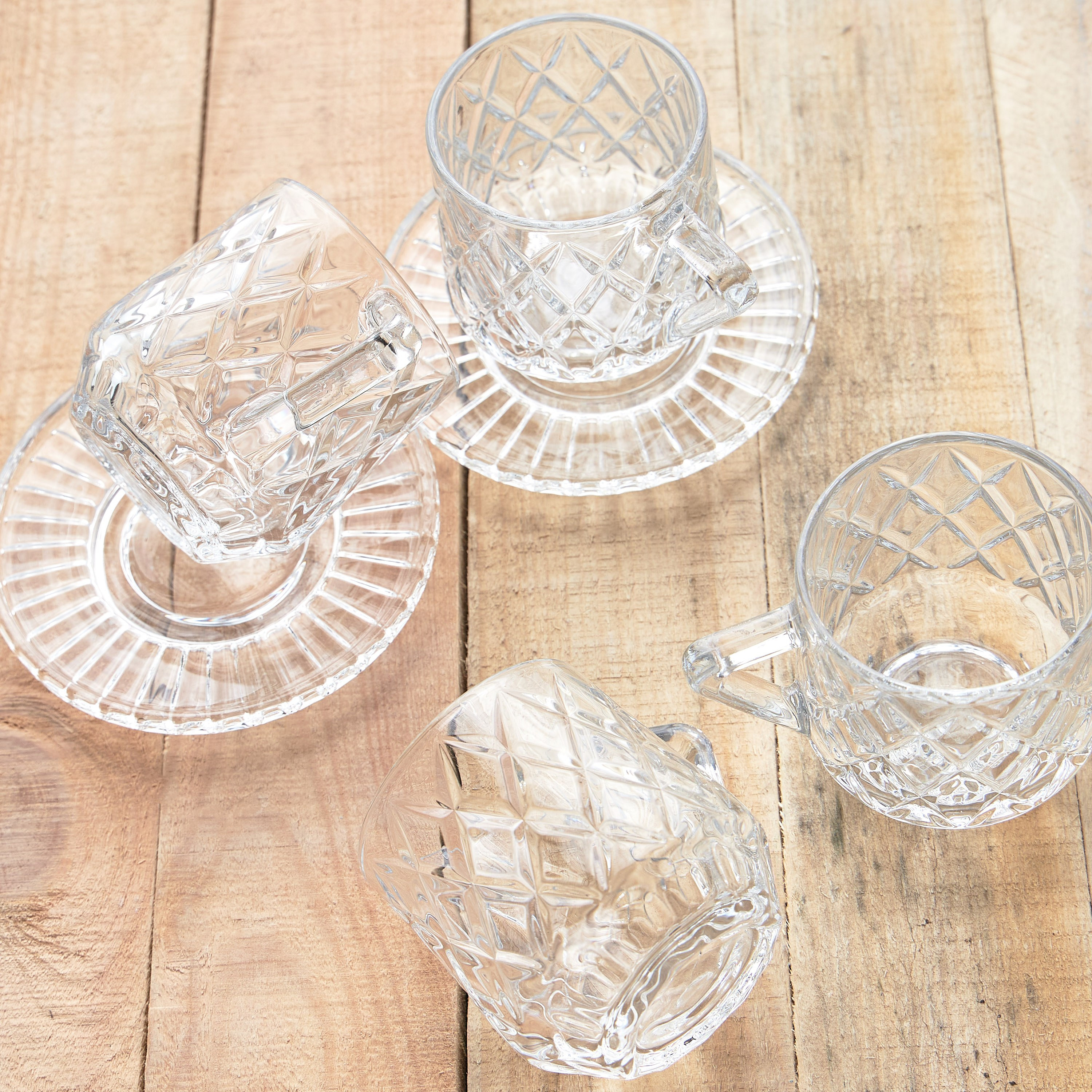 Malika 12-Piece Glass Cup and Saucer Set - 190 ml, Serves 6-household-dining-teaandcoffee-teaandcoffeesets-image-3