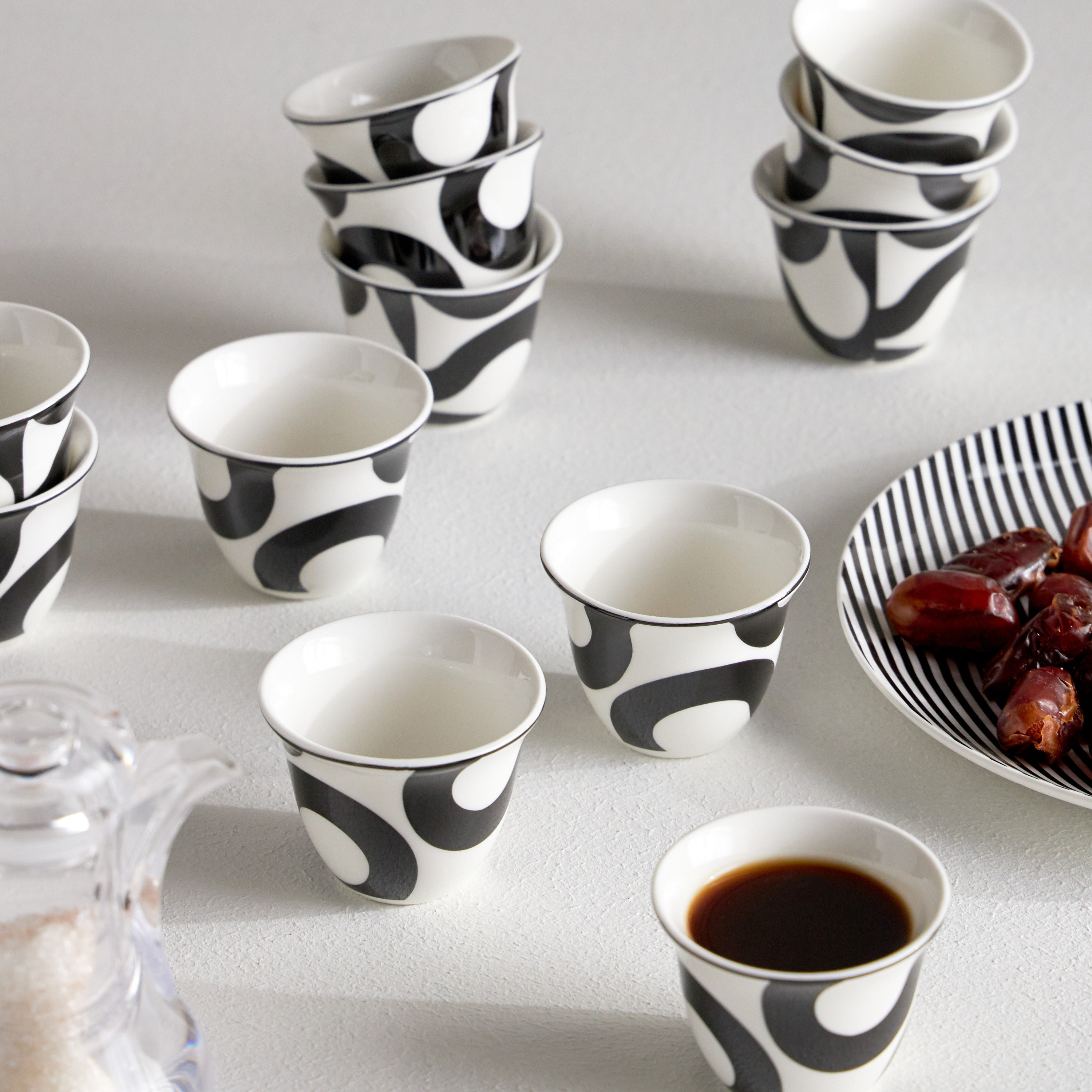 Ferris 12-Piece Porcelain Qahwa Cup Set - 80 ml, Serves 12-household-dining-teaandcoffee-teaandcoffeesets-image-3