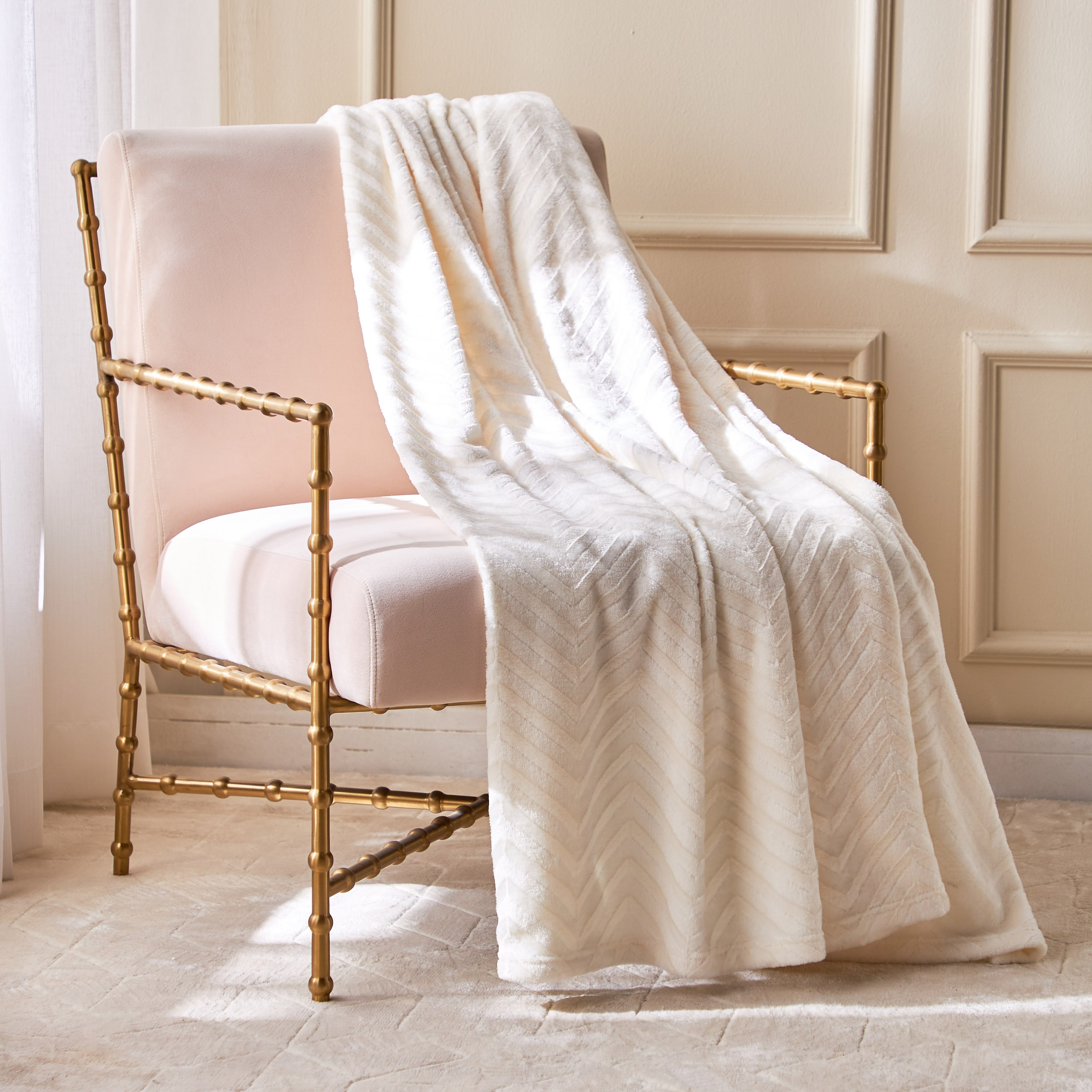 Marengo Herringbone Flannel Blanket - 150x200 cm-household-cushionsandthrows-throwsandblankets-blankets-image-1