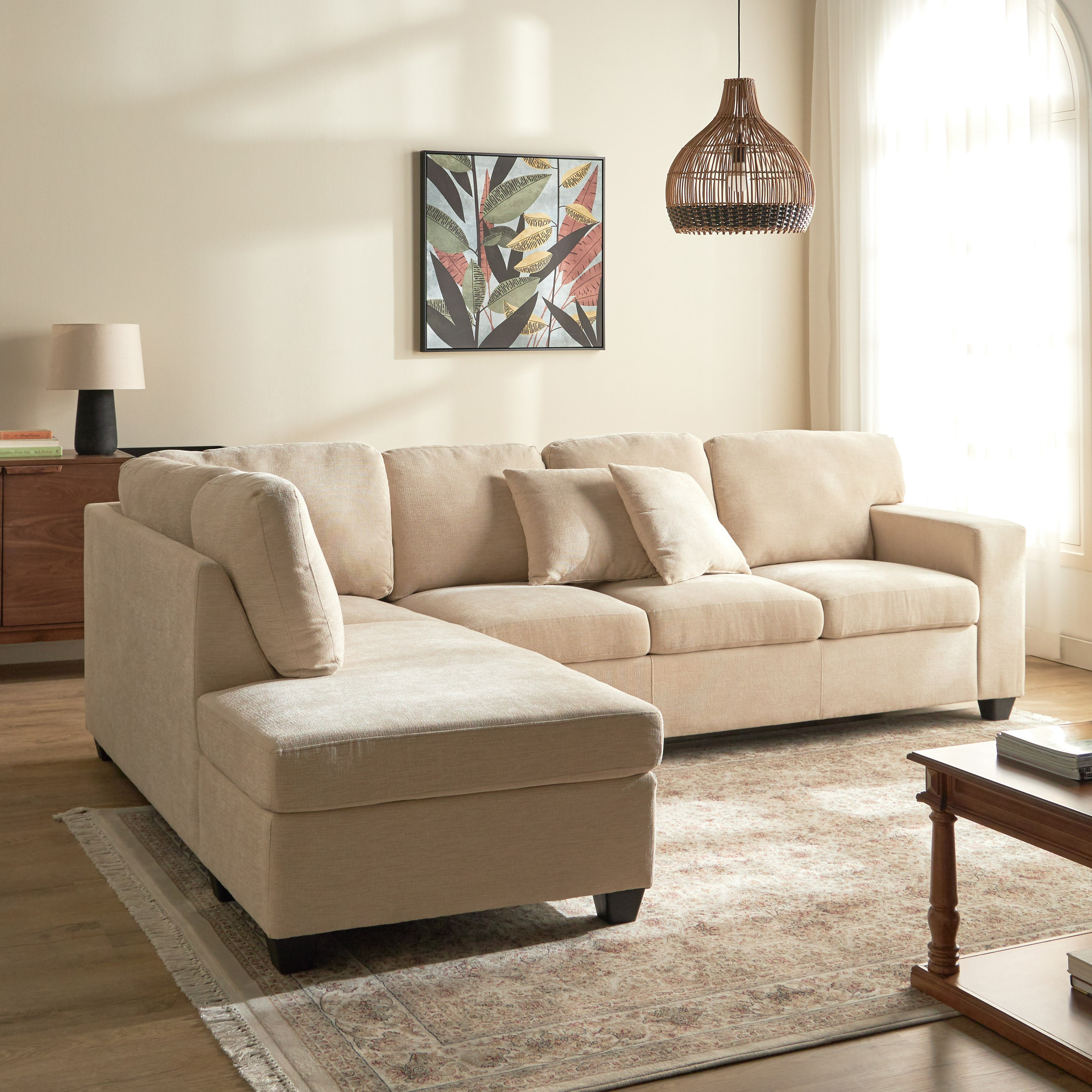 Jumbo 4-Seater Fabric Left Corner Sofa