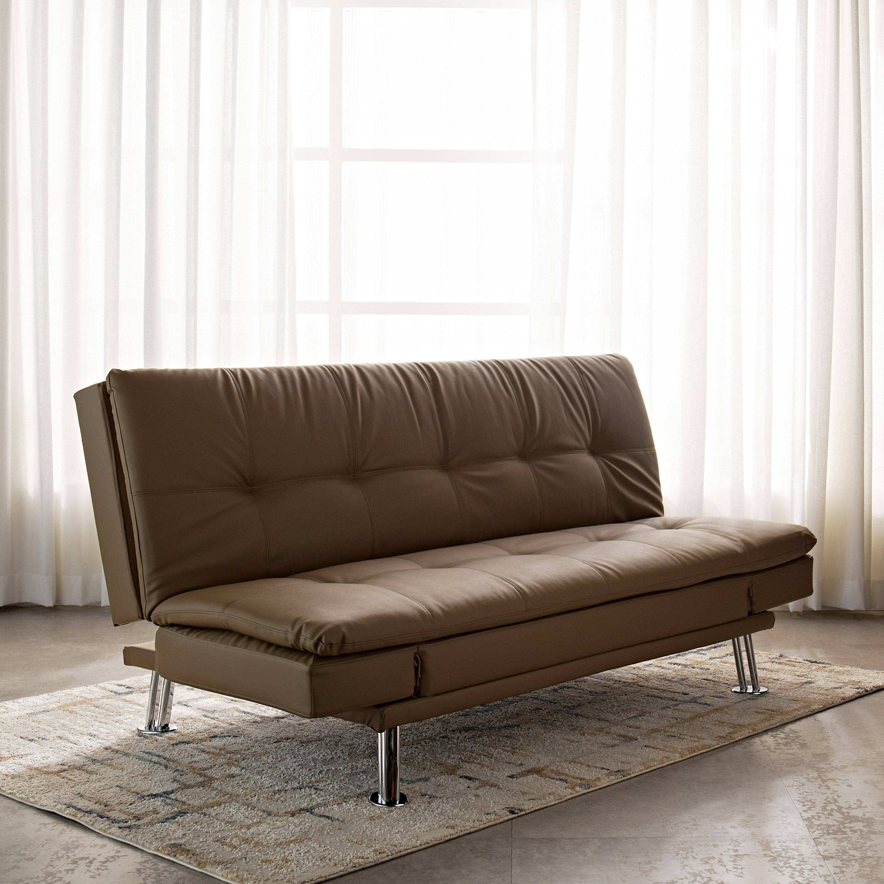 Futon hotsell leather couch