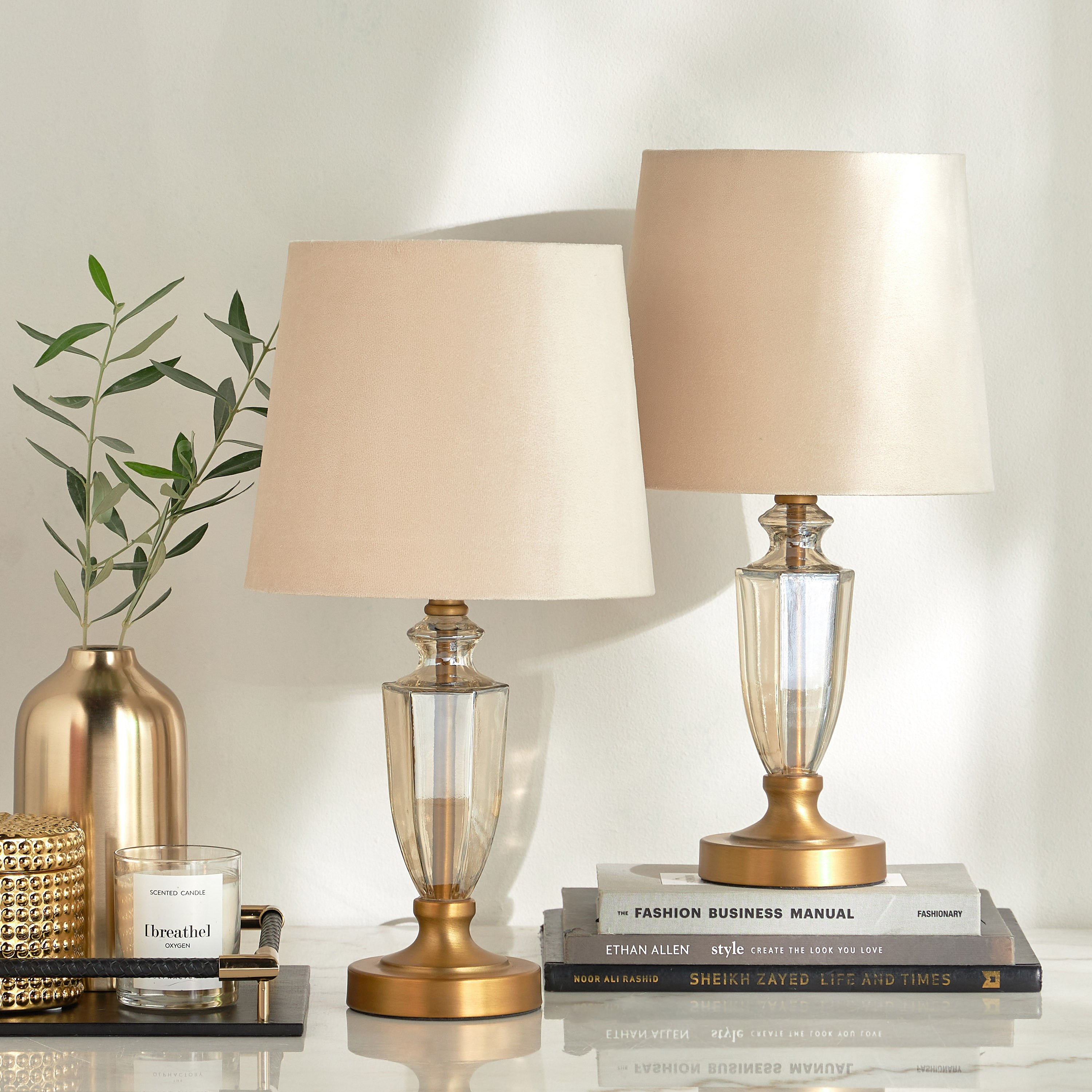 طقم مصابيح طاولة زجاج قطعتين - لاسينتا - 47 سم-household-lighting-tableanddesklamps-image-5