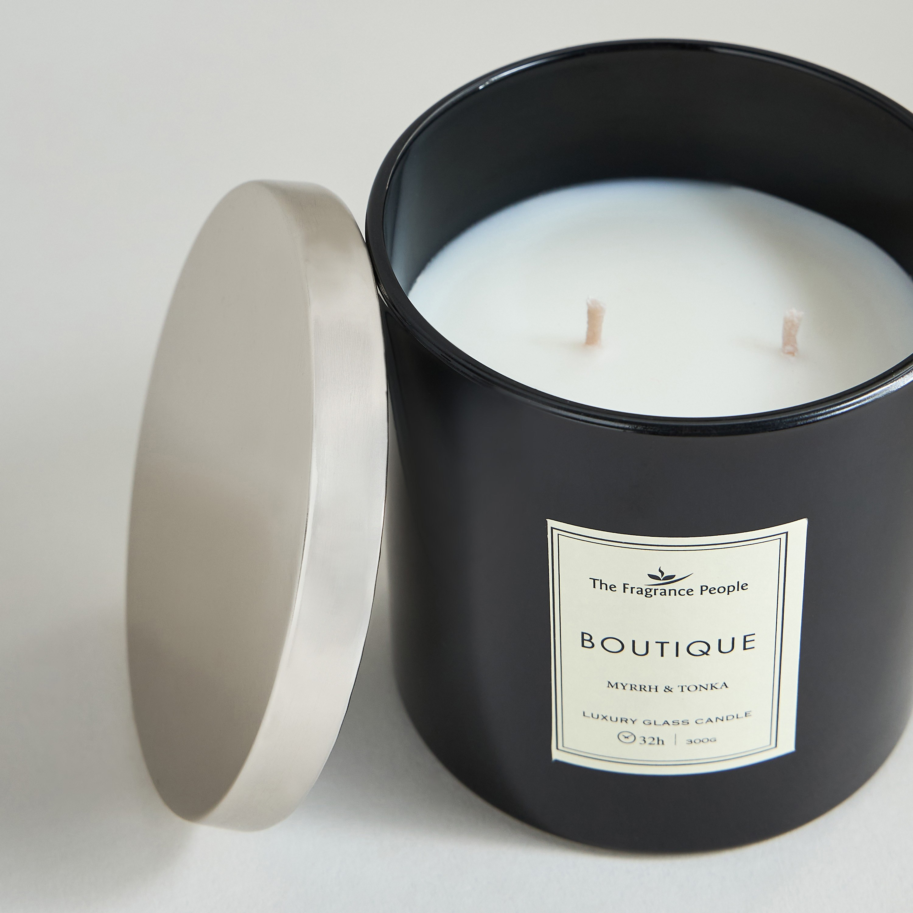 Boutique Black Myrrh and Tonka Scented Jar Candle - 32 h-household-homefragrance-candles-image-2