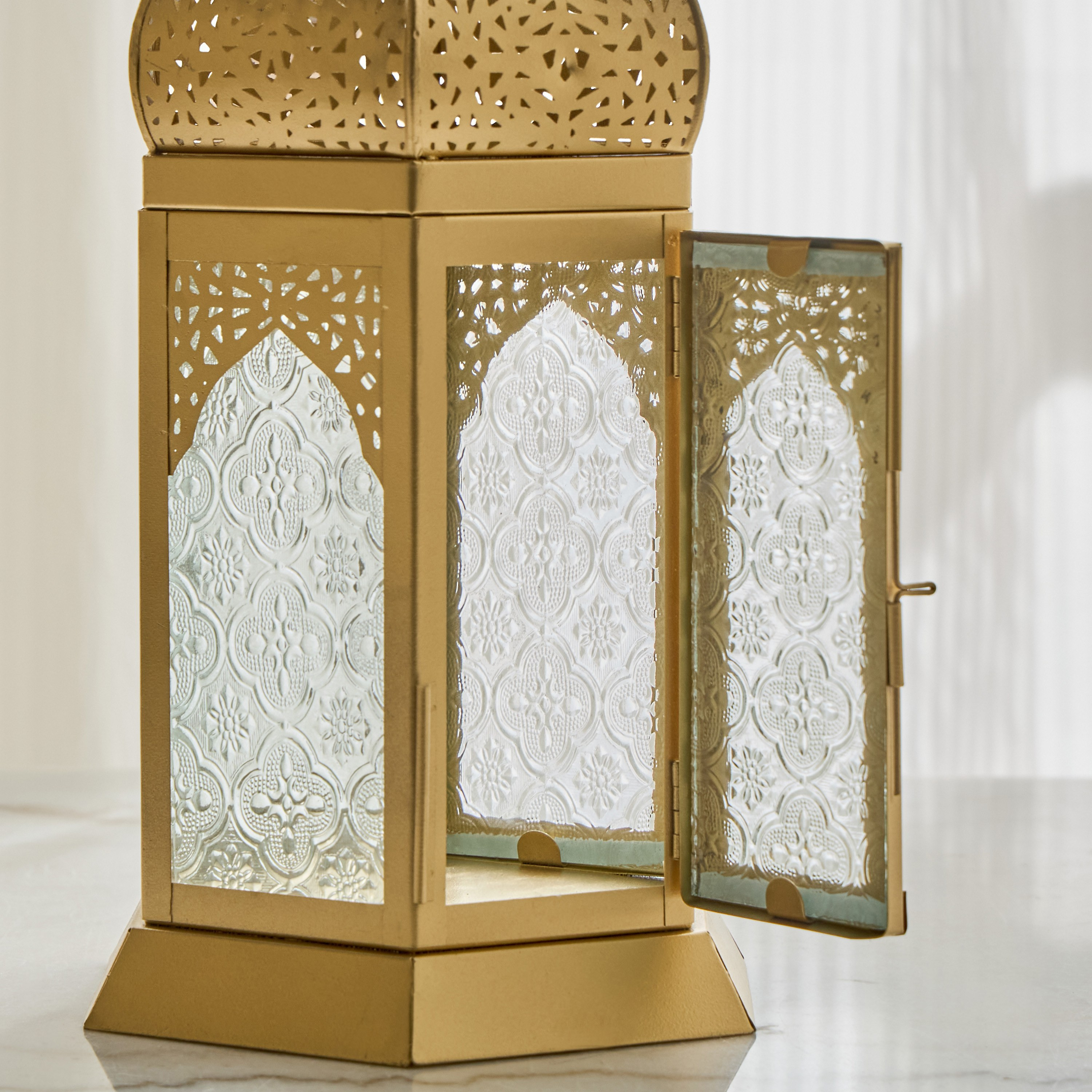Omar Dome Metal and Glass Lantern - 34 cm-household-decor-candleholdersandlanterns-image-3