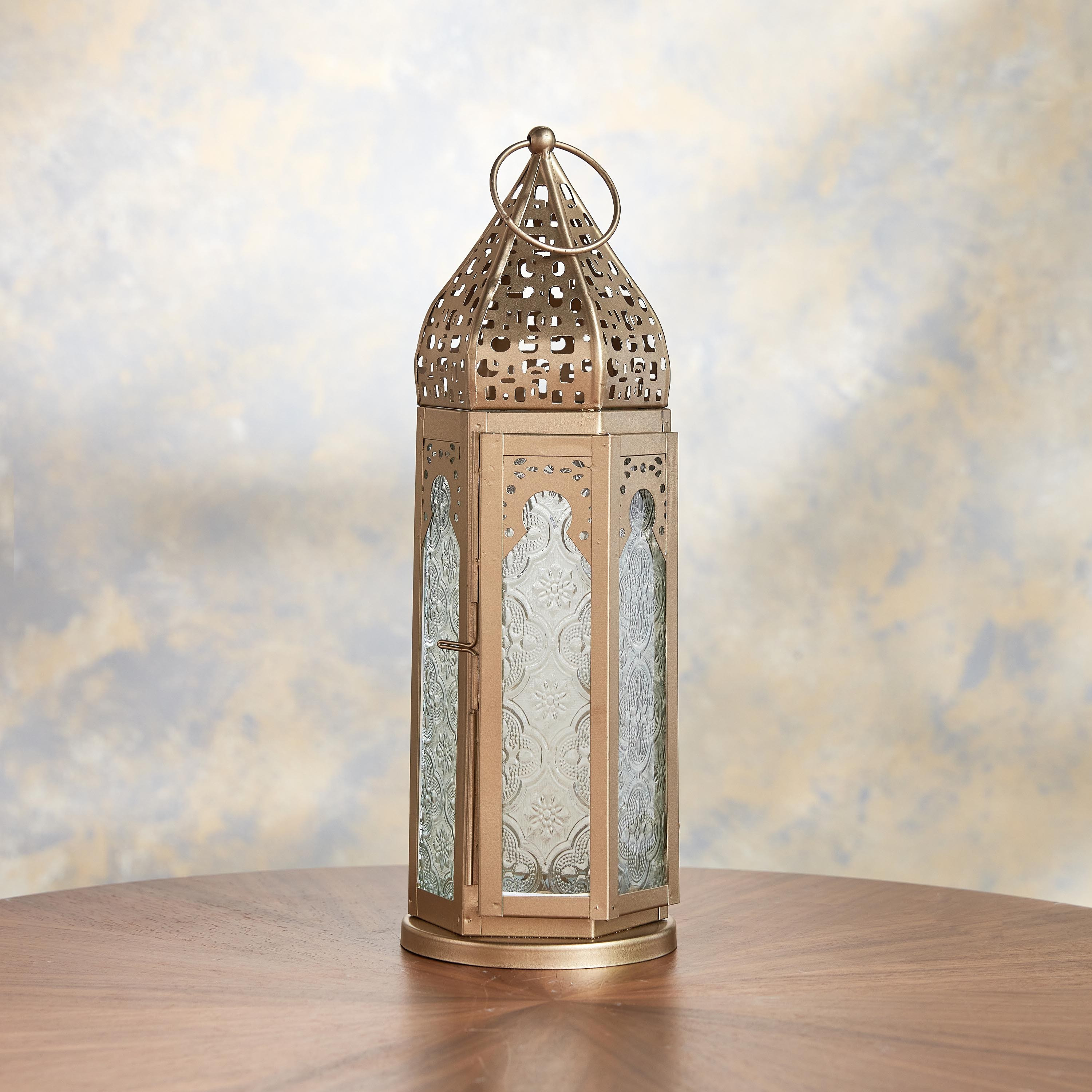 Amira Slim Metal Tealight Lantern - 32 cm-household-decor-candleholdersandlanterns-image-1