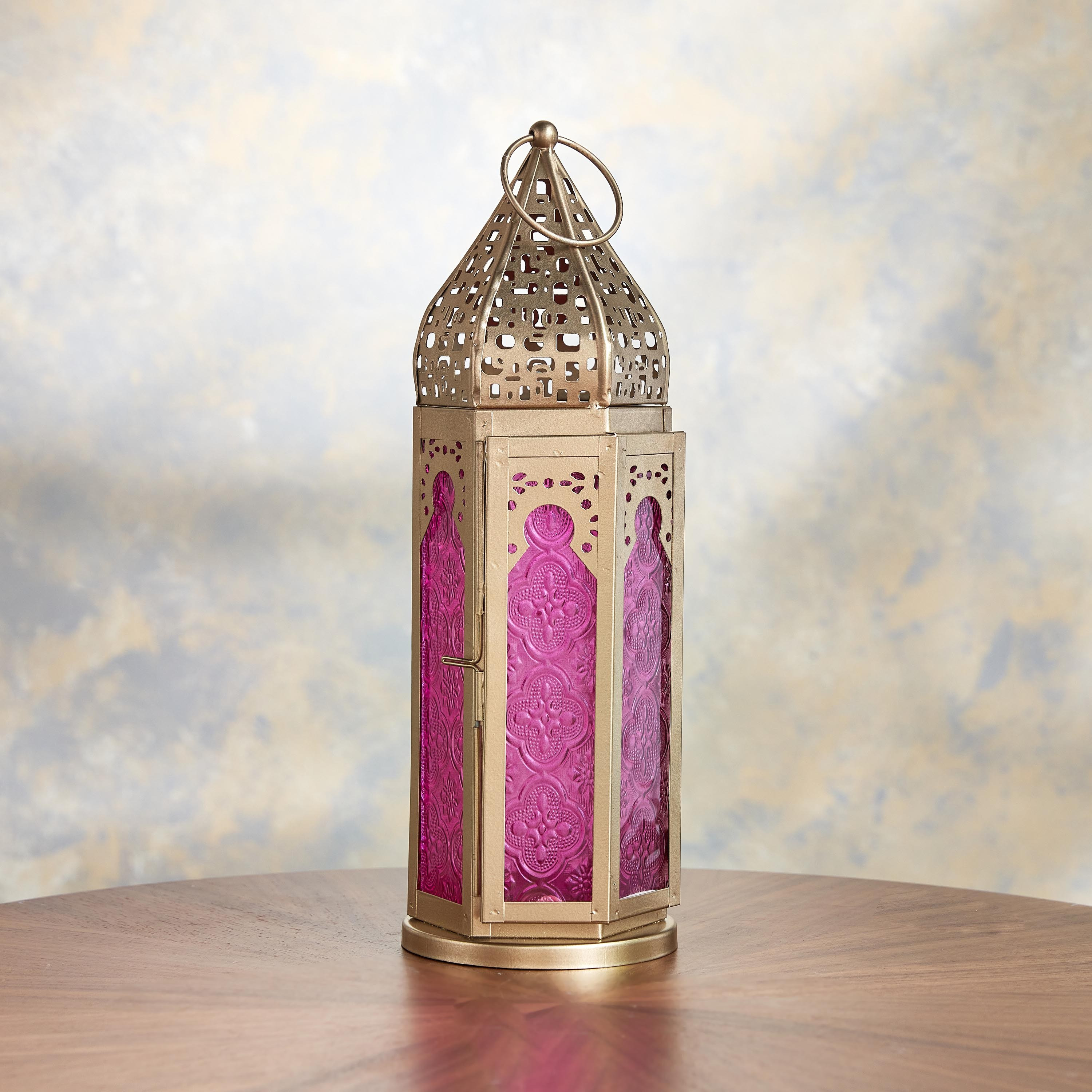 Amira Slim Metal Tealight Lantern - 32 cm-household-decor-candleholdersandlanterns-image-1