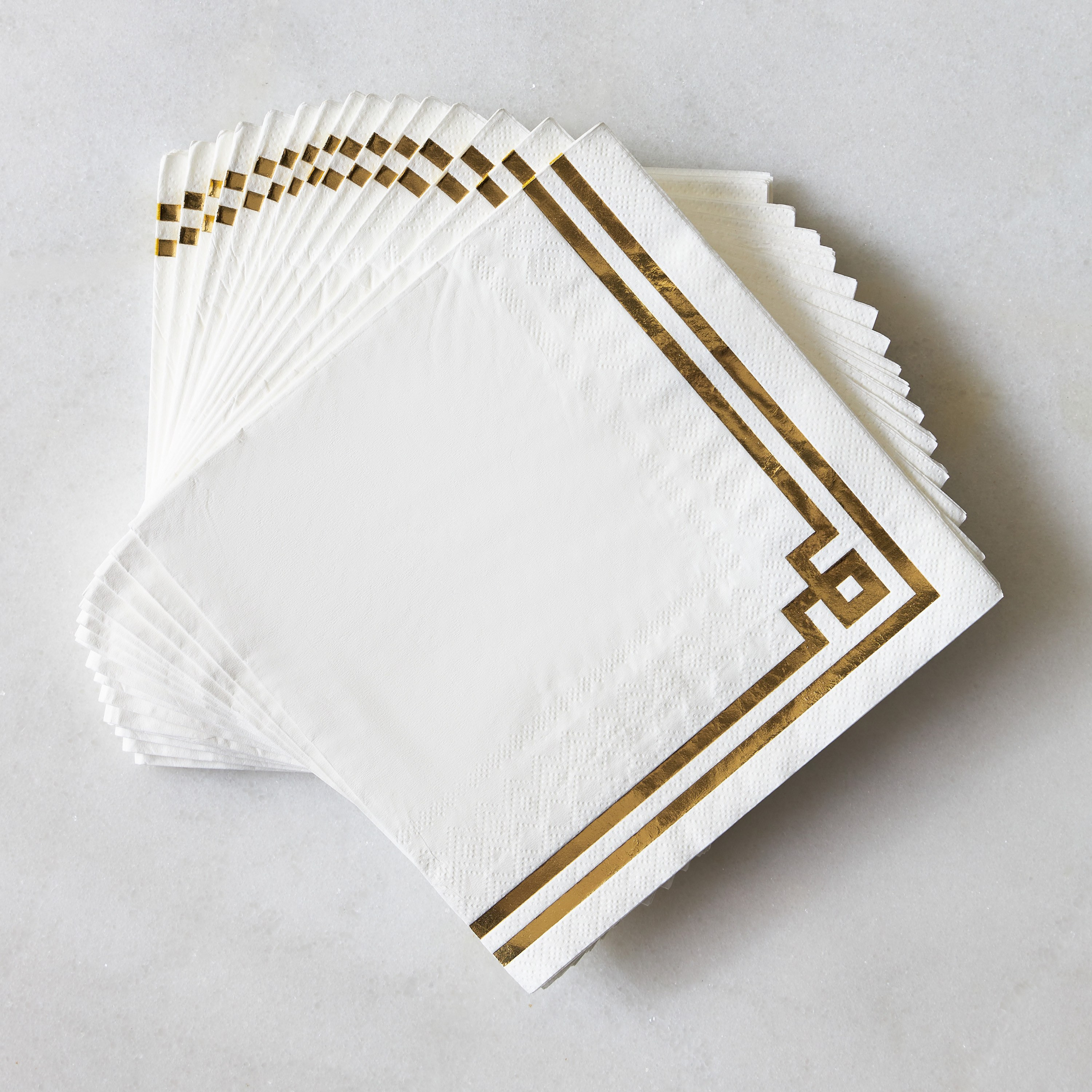 Foil Border 30-Piece Napkin Set - 33x33 cm-household-dining-tablelinen-napkinsandaccessories-image-1