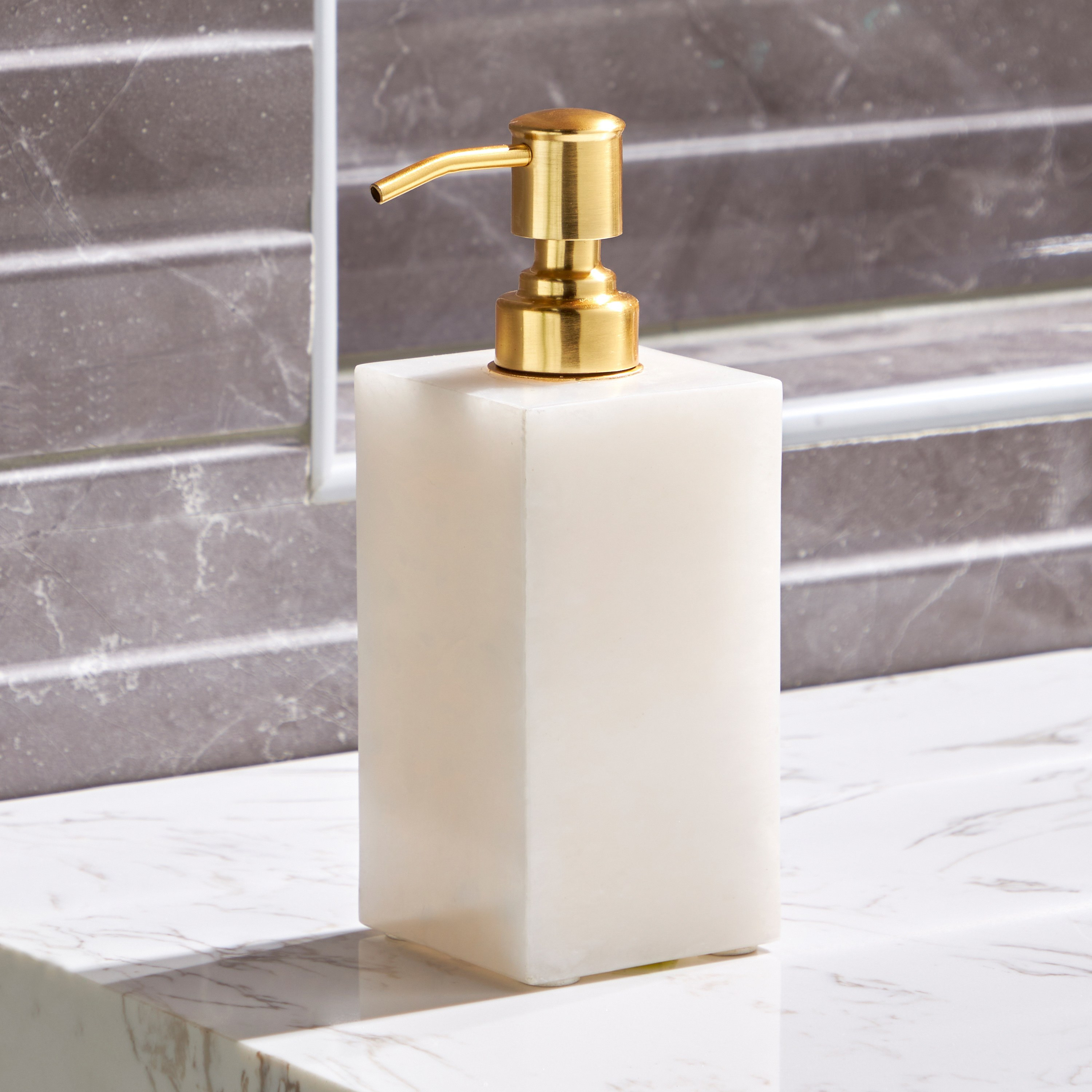 Alabaster Soap Dispenser-household-bathandlaundry-bathaccessories-soapdishesanddispensers-image-1