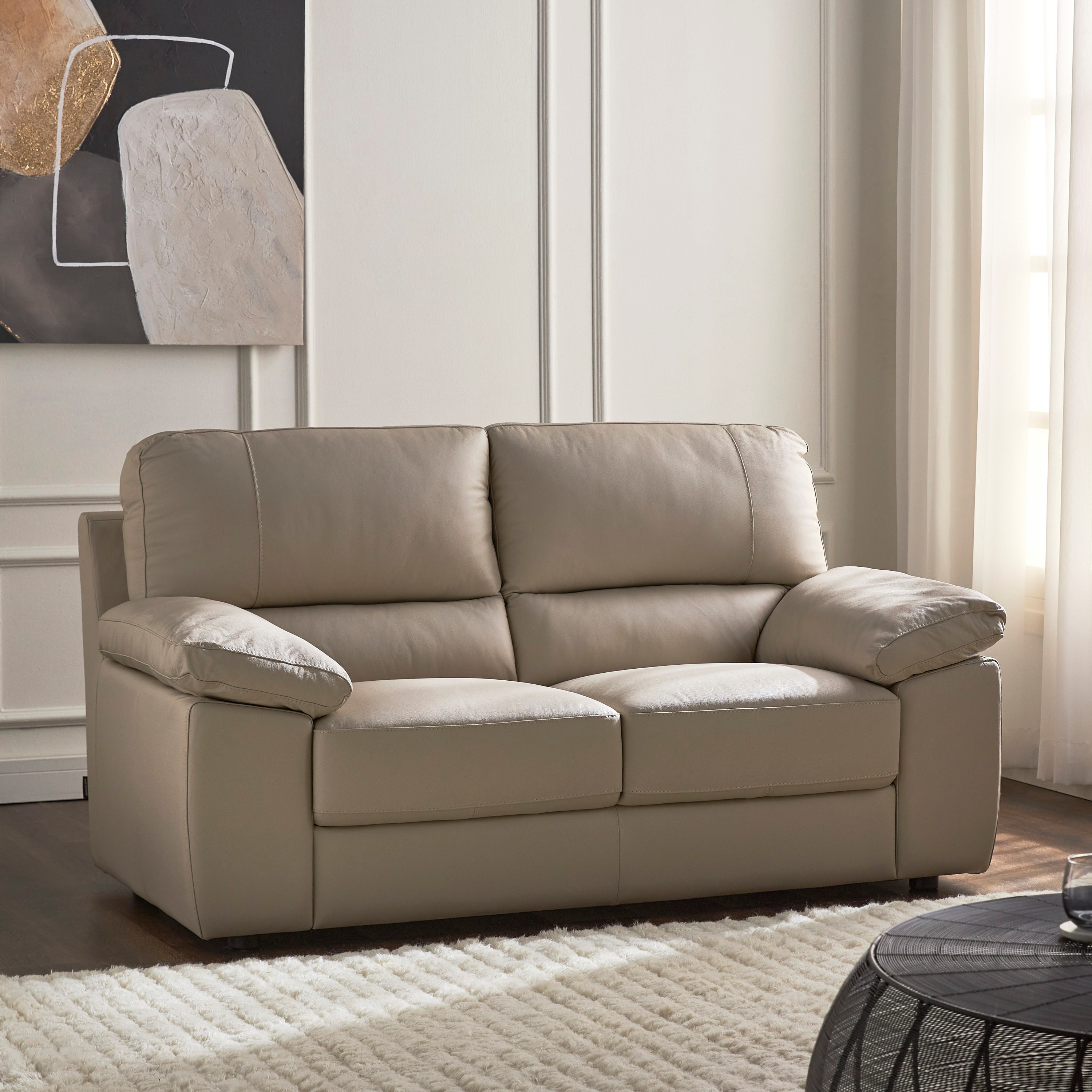 2 seater leather sofa best sale and chair