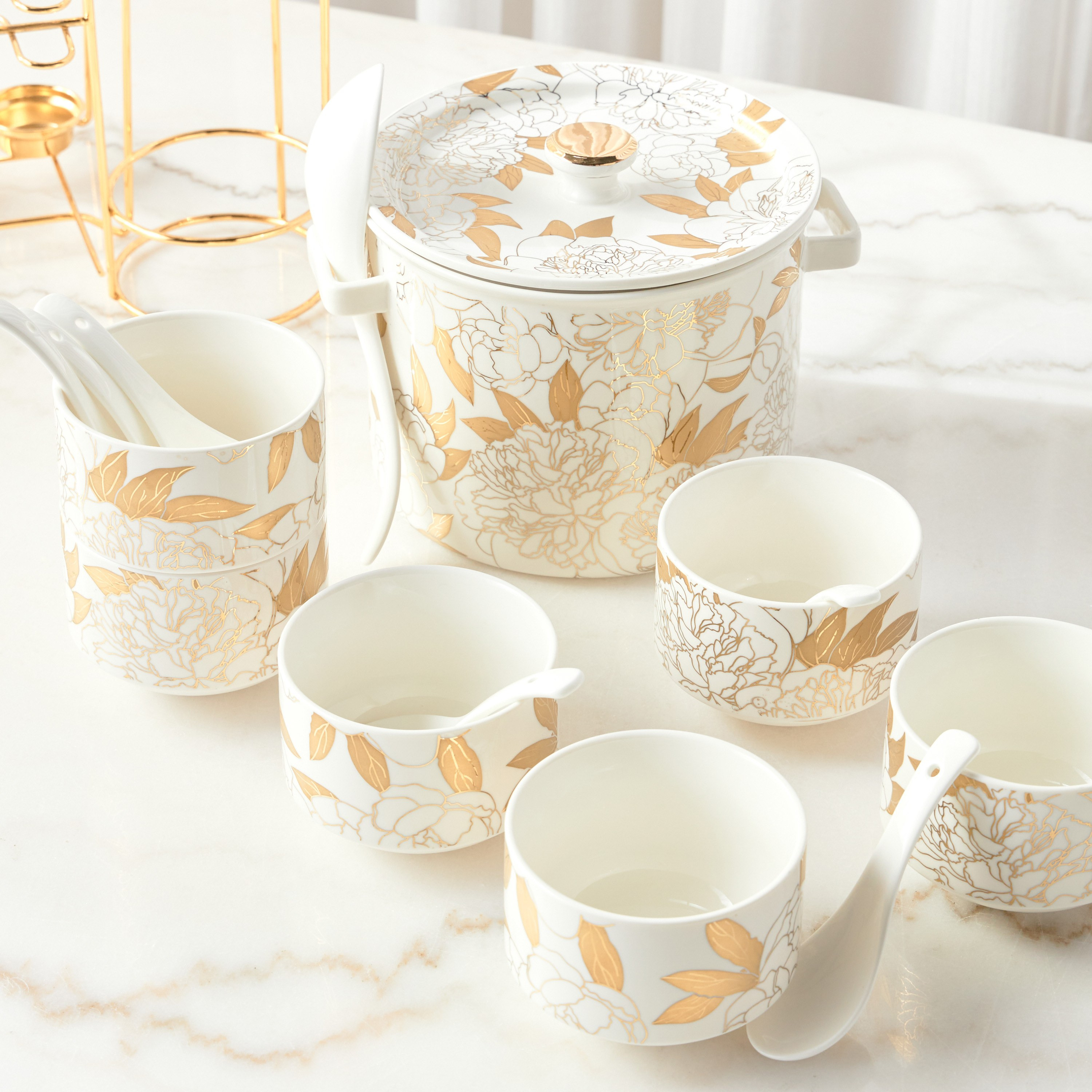 Liyah 15-Piece Porcelain Soup Set-household-dining-serveware-foodwarmersandcasseroles-image-3