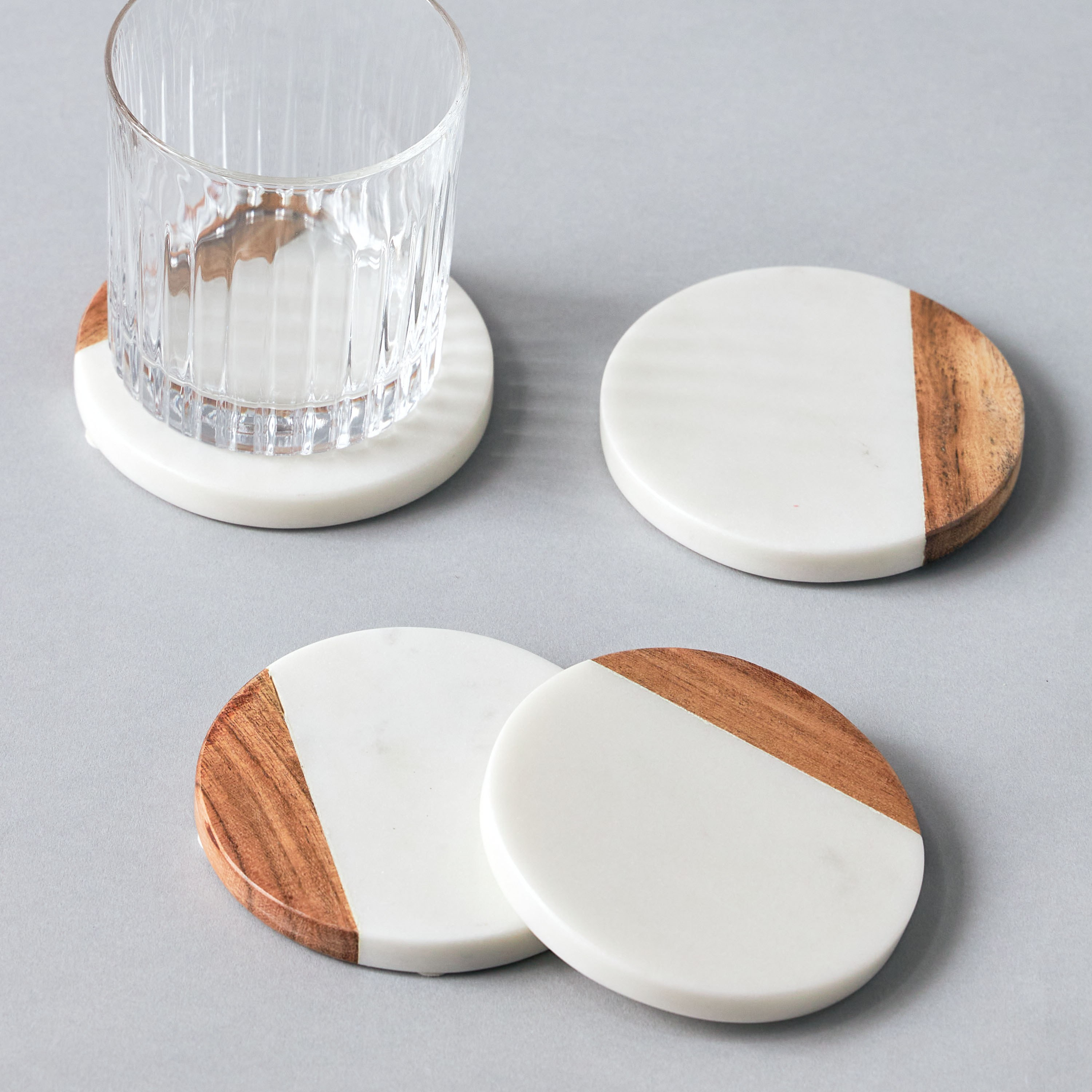 Marmo 4-Piece Coaster Set - 10x10 cm-household-dining-tablelinen-napkinsandaccessories-image-1