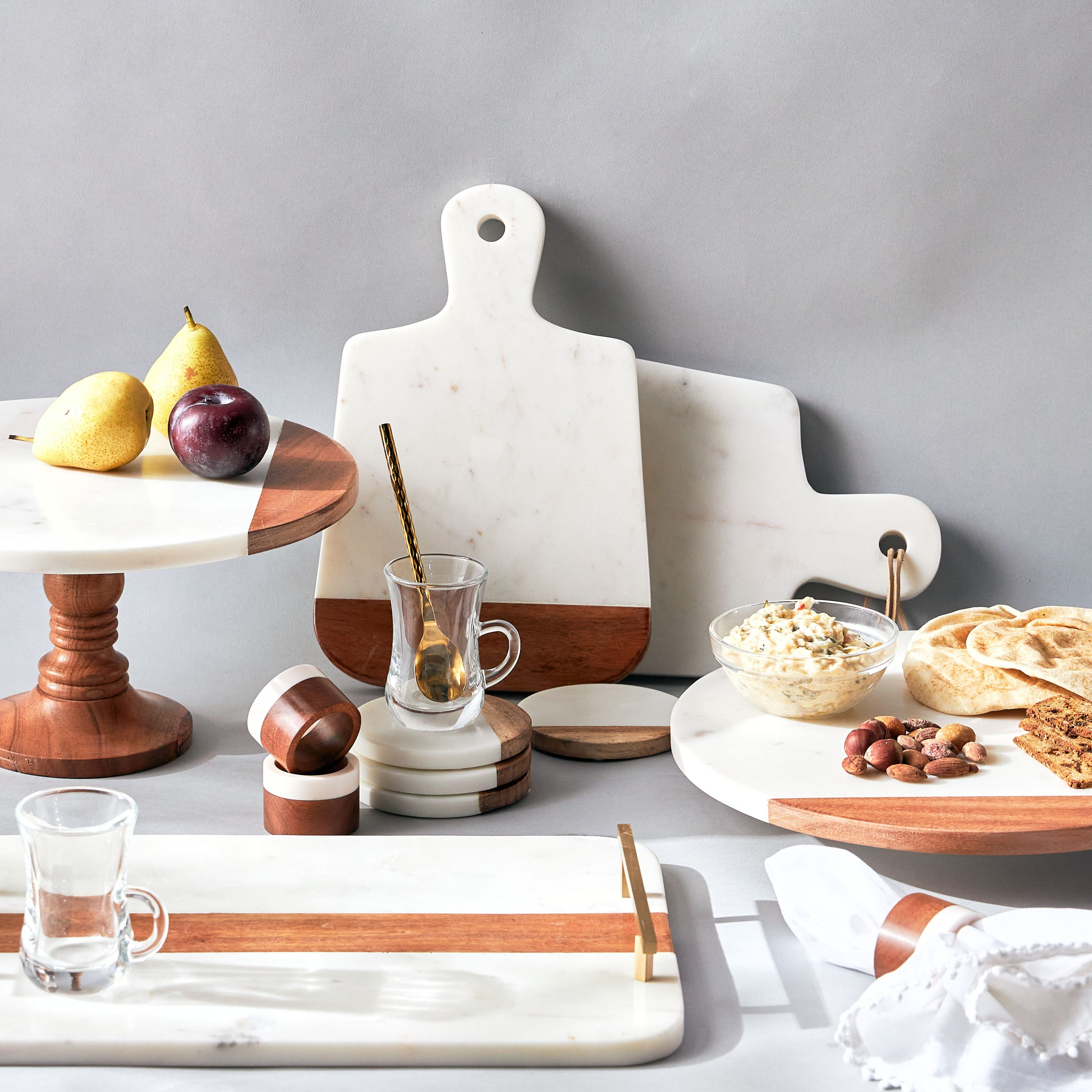 Marmo 4-Piece Coaster Set - 10x10 cm-household-dining-tablelinen-napkinsandaccessories-image-3