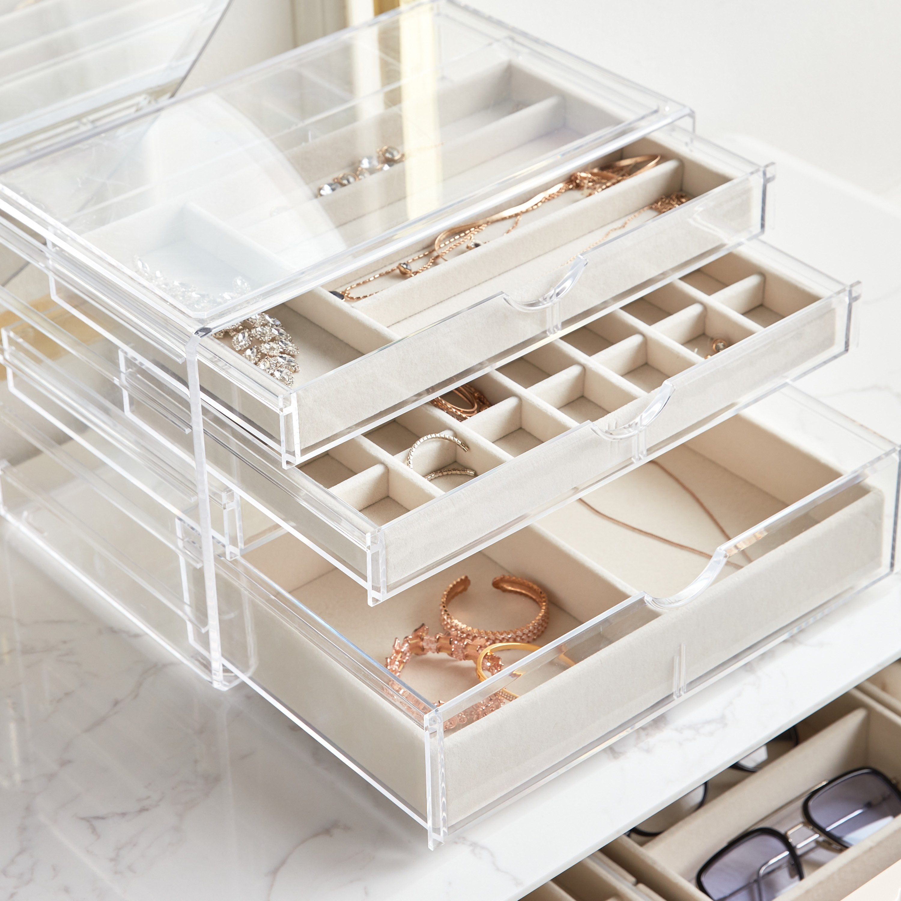 صينية مجوهرات قسمين - فلوسكي-household-storage-jewelleryorganizing-jewellerytrays-image-3