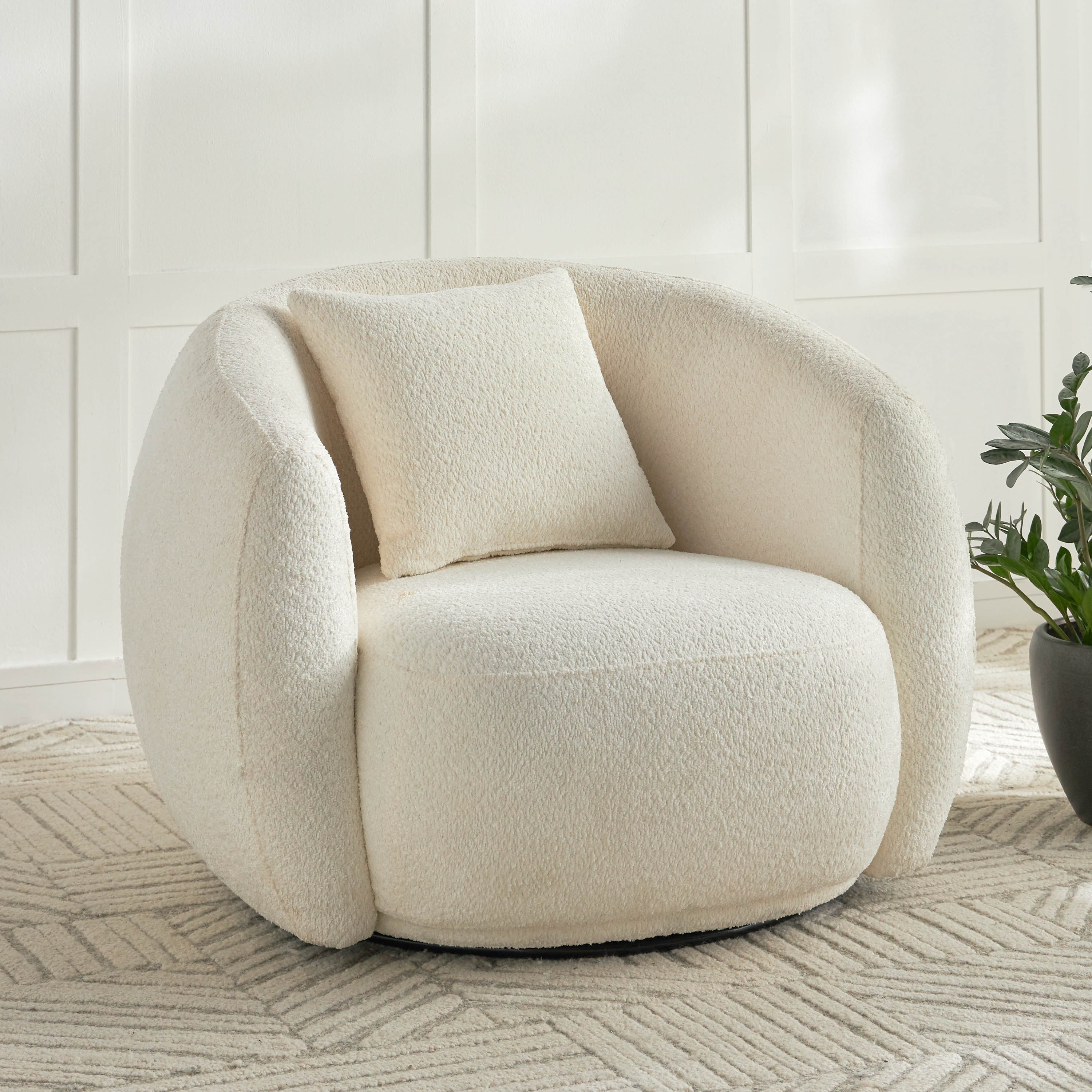 Naples Fabric Swivel Armchair