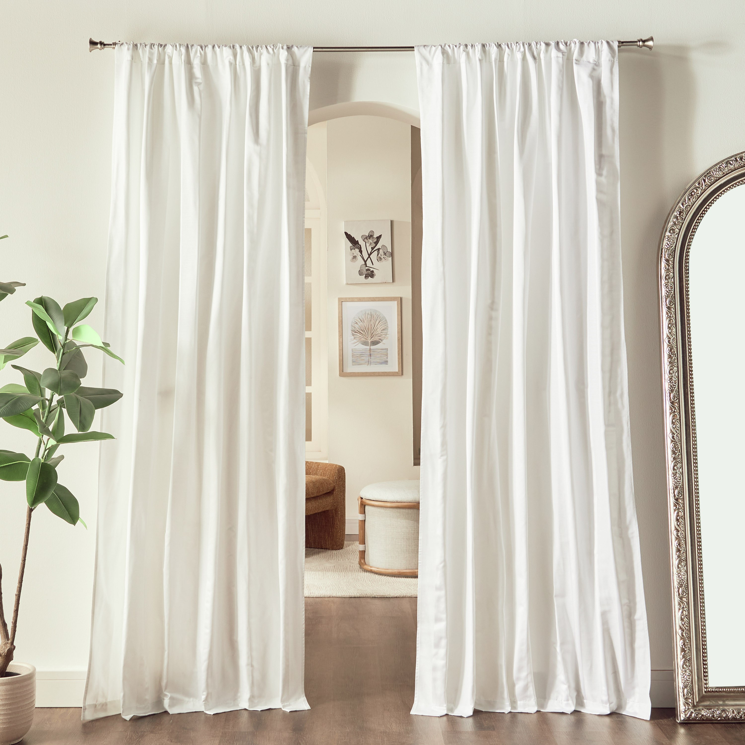 طقم ستائر مقلّمة قطعتين 135x240 سم-household-windows-curtains-image-1