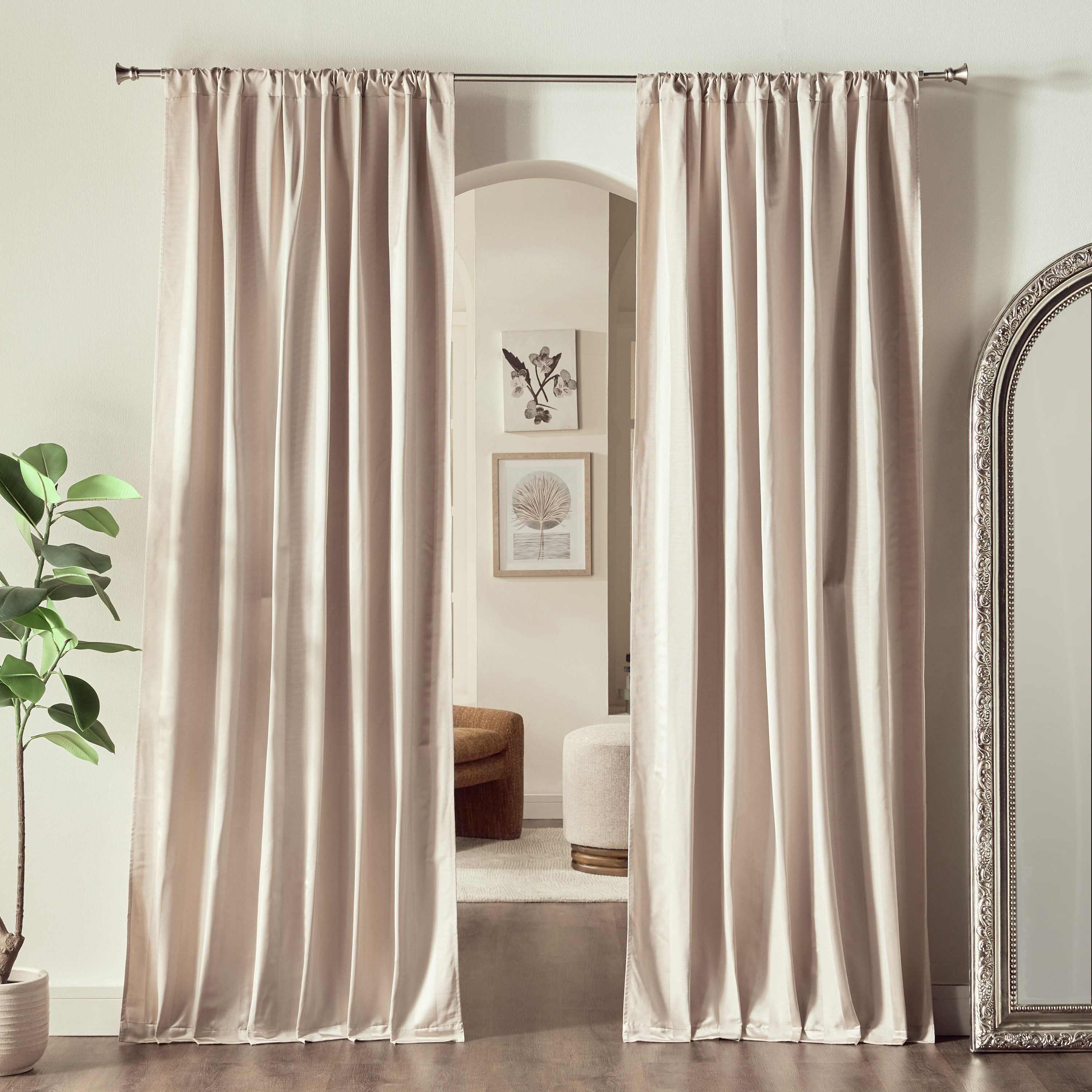 طقم ستائر مقلّمة قطعتين 135x240 سم-household-windows-curtains-image-6