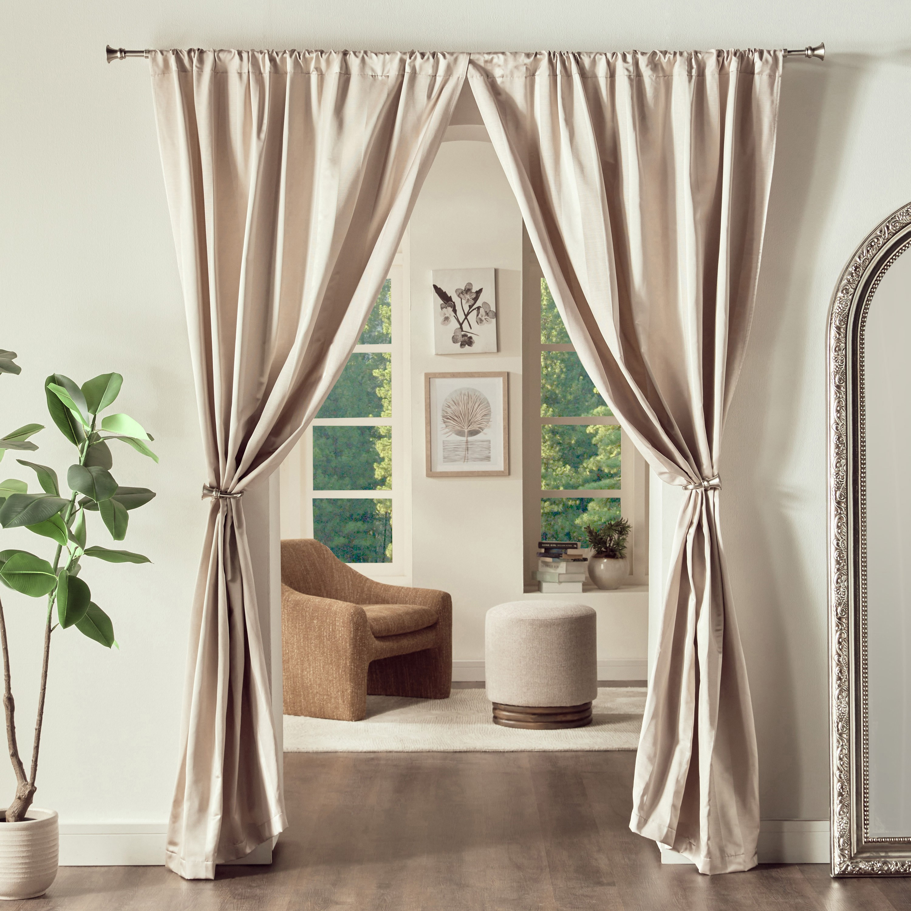 طقم ستائر مقلّمة قطعتين 135x240 سم-household-windows-curtains-image-10
