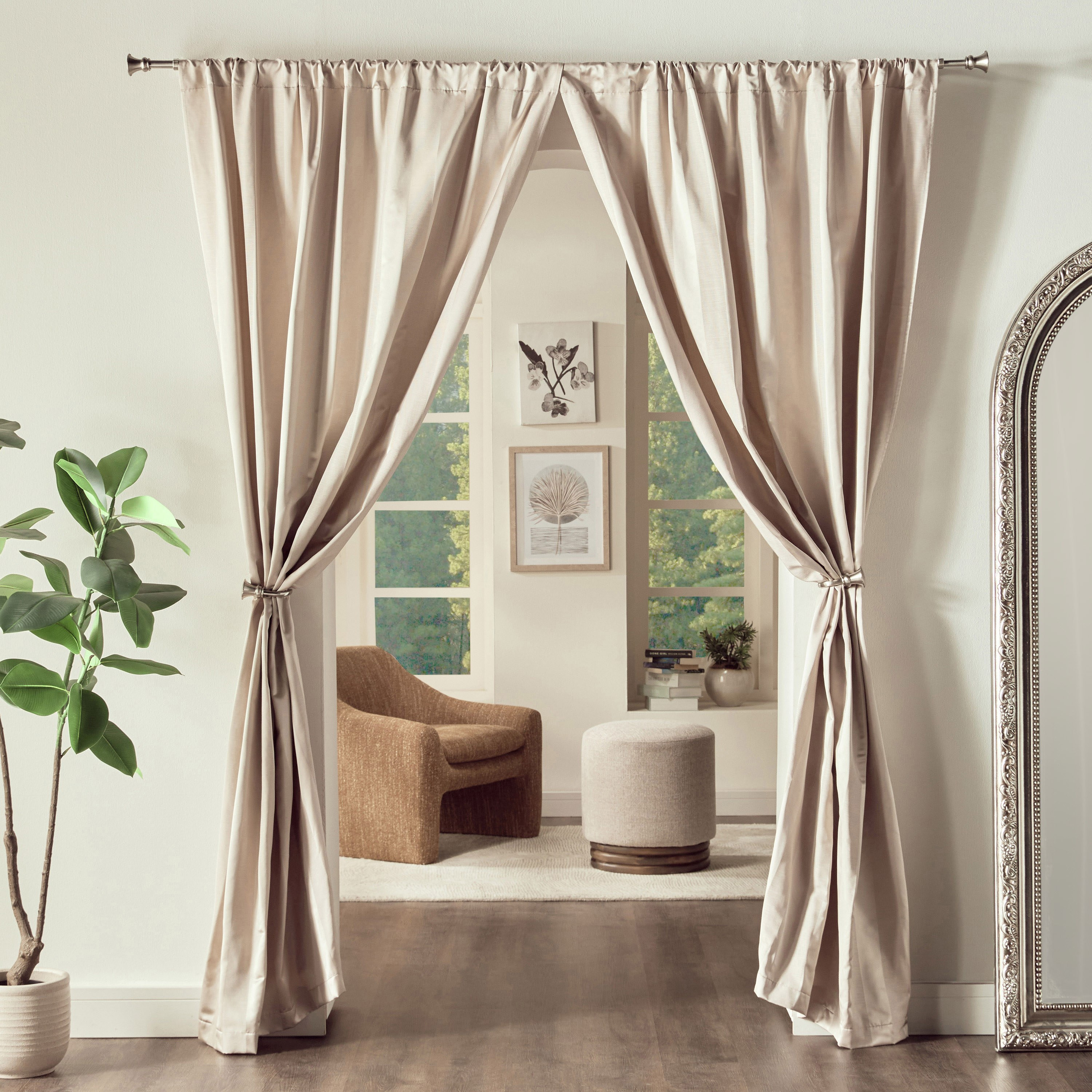 طقم ستائر مقلّمة قطعتين 135x240 سم-household-windows-curtains-image-25