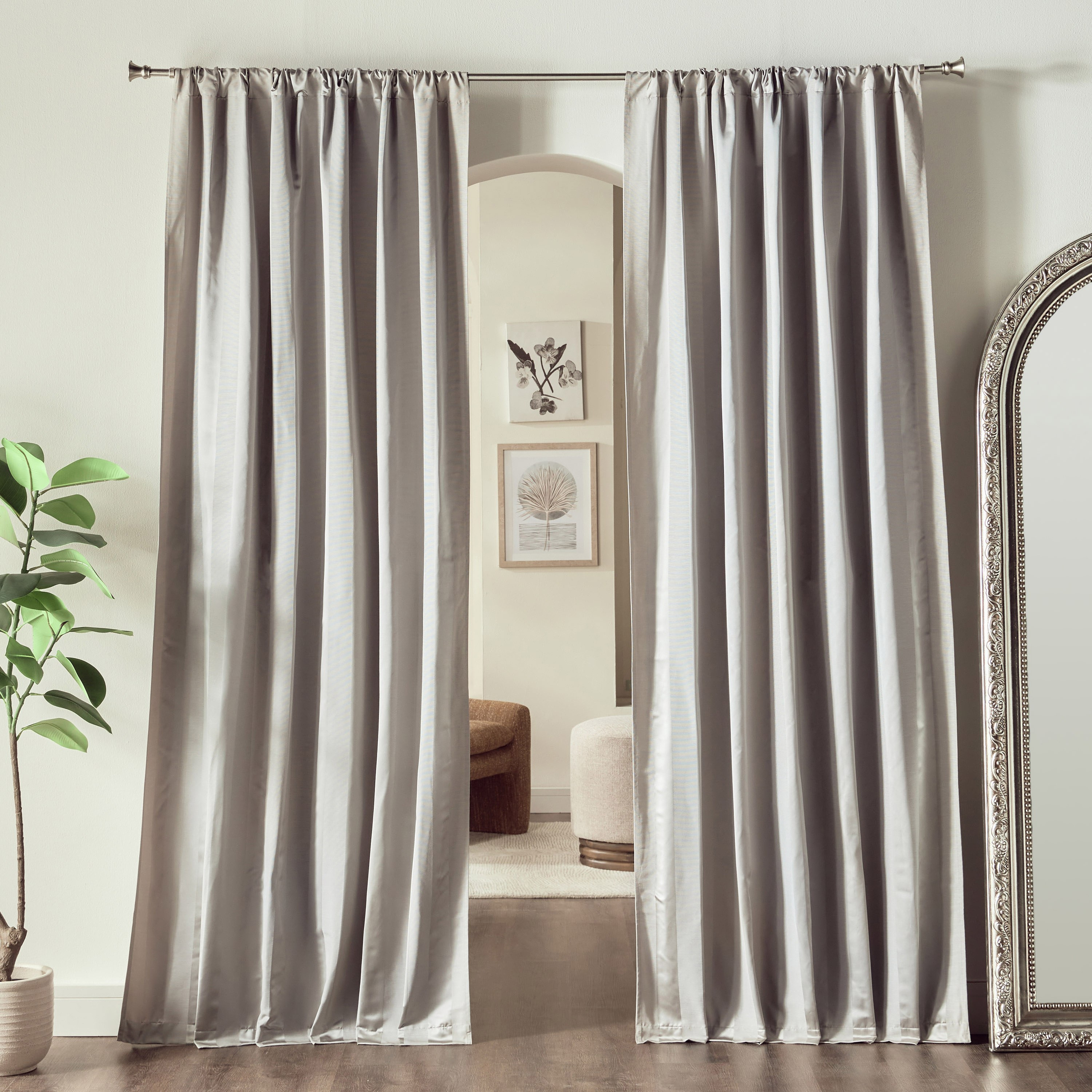 طقم ستائر مقلّمة قطعتين 135x240 سم-household-windows-curtains-image-26