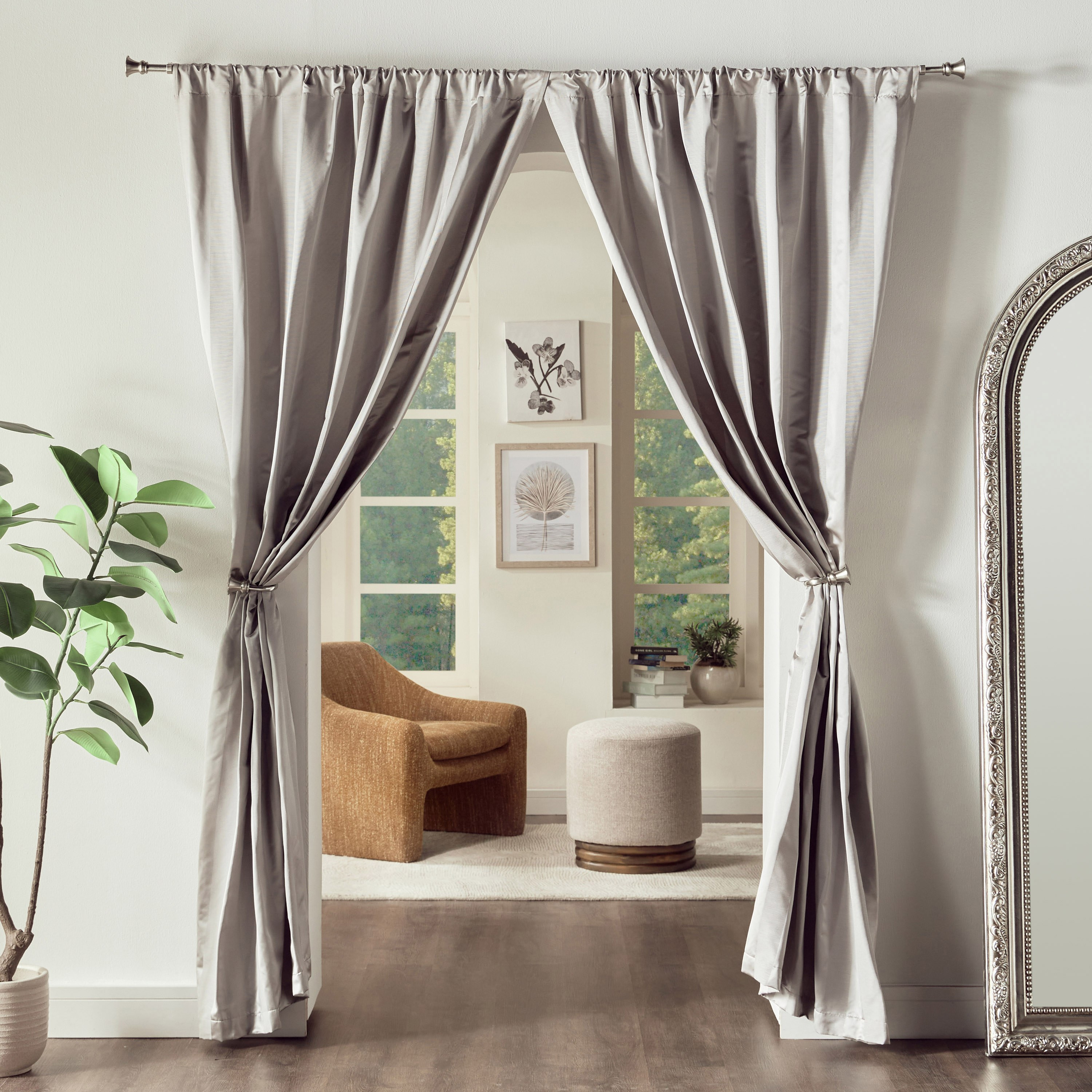طقم ستائر مقلّمة قطعتين 135x240 سم-household-windows-curtains-image-30