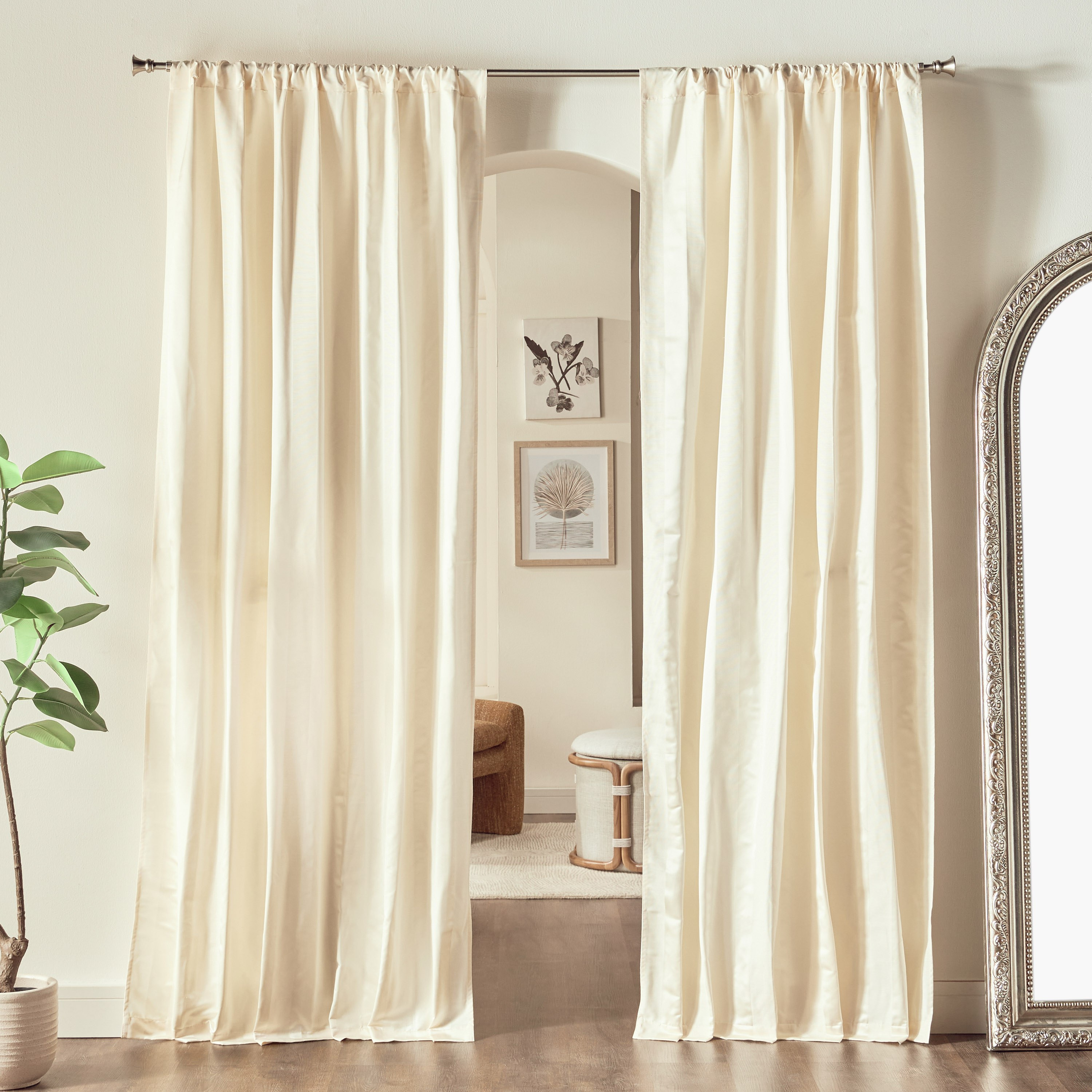 طقم ستائر مقلّمة قطعتين 135x240 سم-household-windows-curtains-image-1