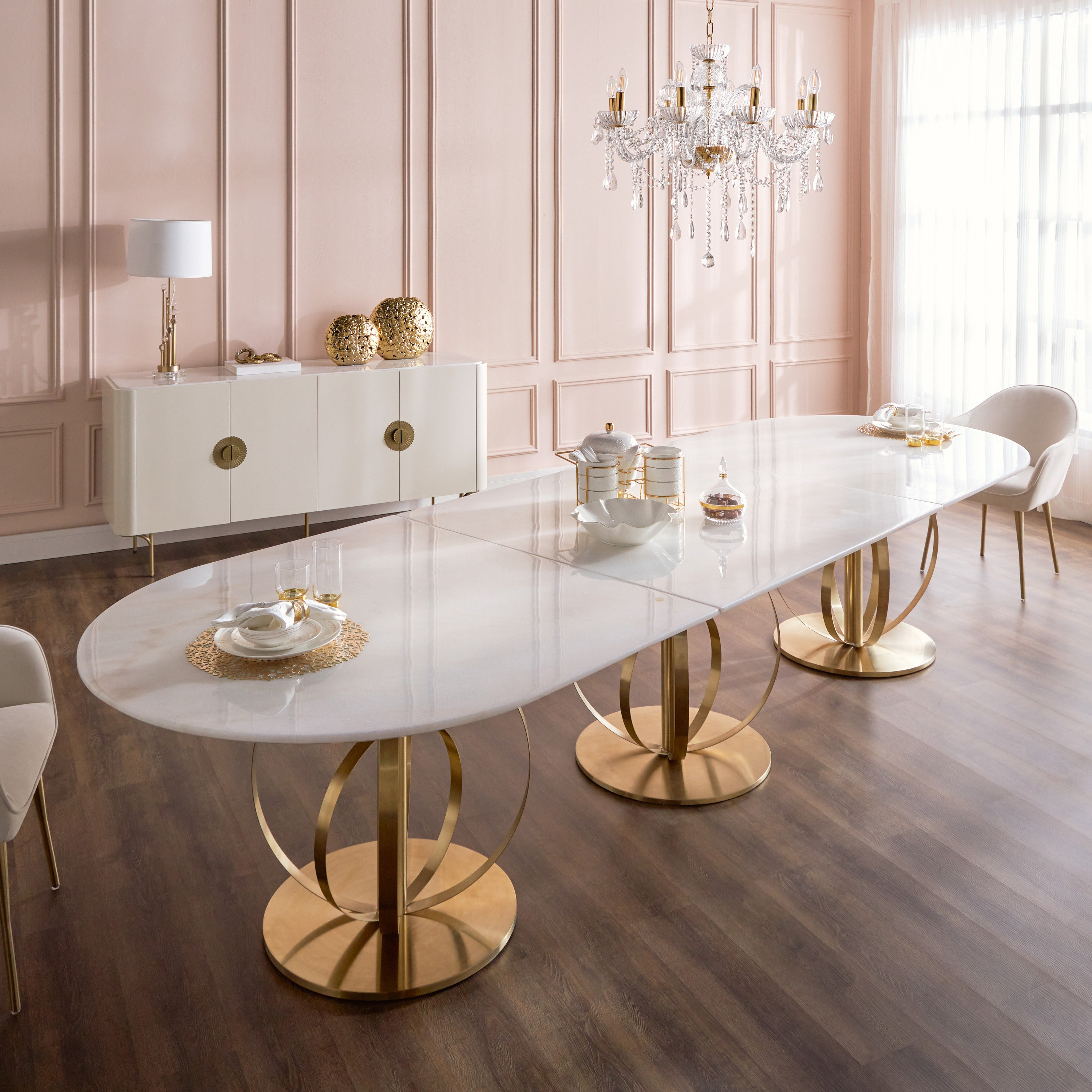 Marble top dining table home deals centre