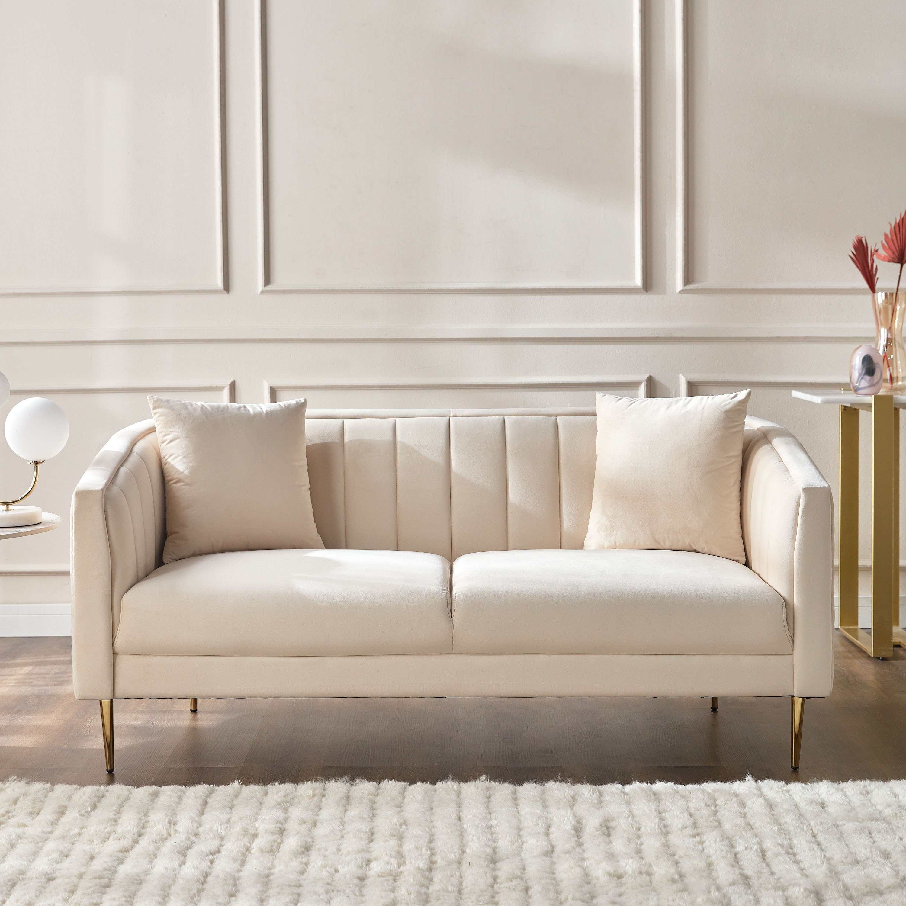 Cream modern store sofa