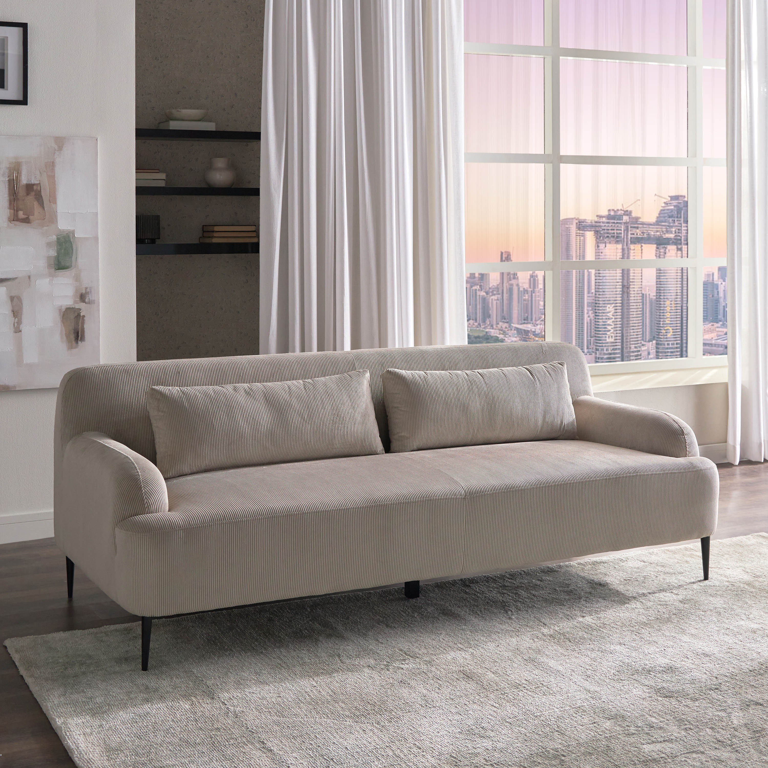 Melda 3-Seater Fabric Sofa