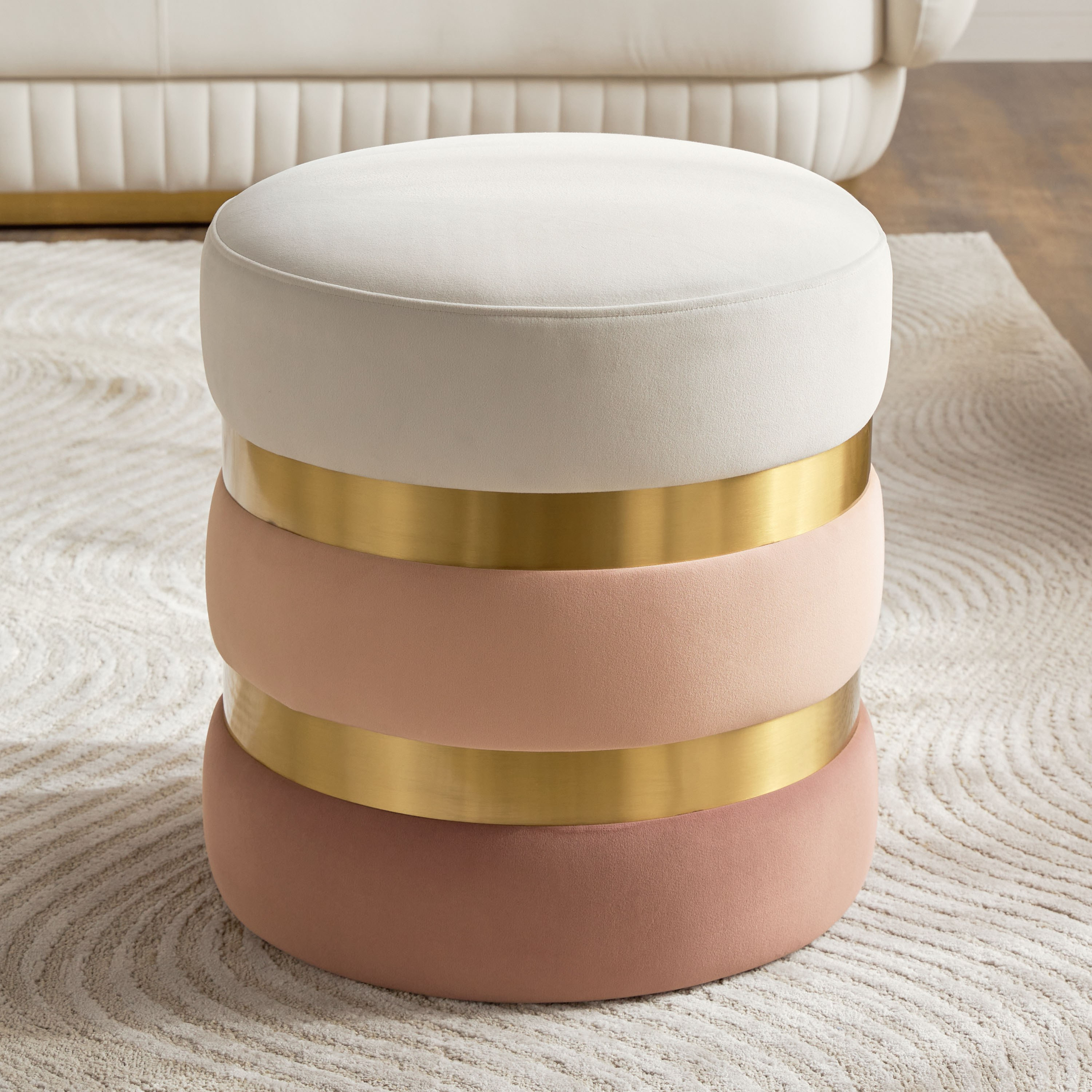 Evren Velvet Ottoman