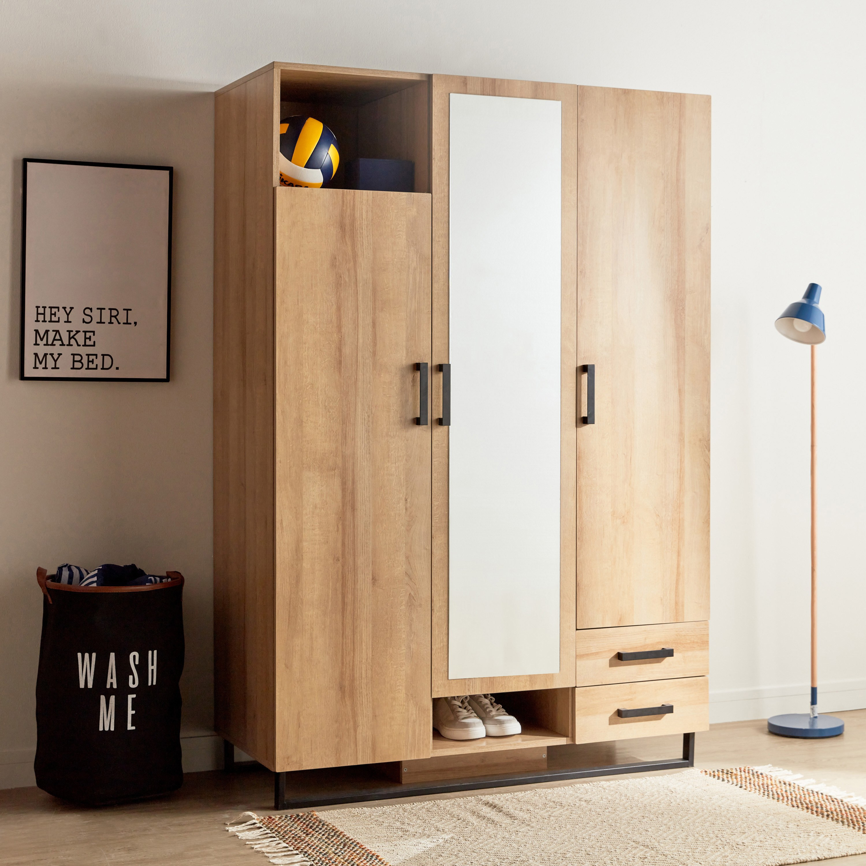Anders 3-Door Wardrobe with Drawers