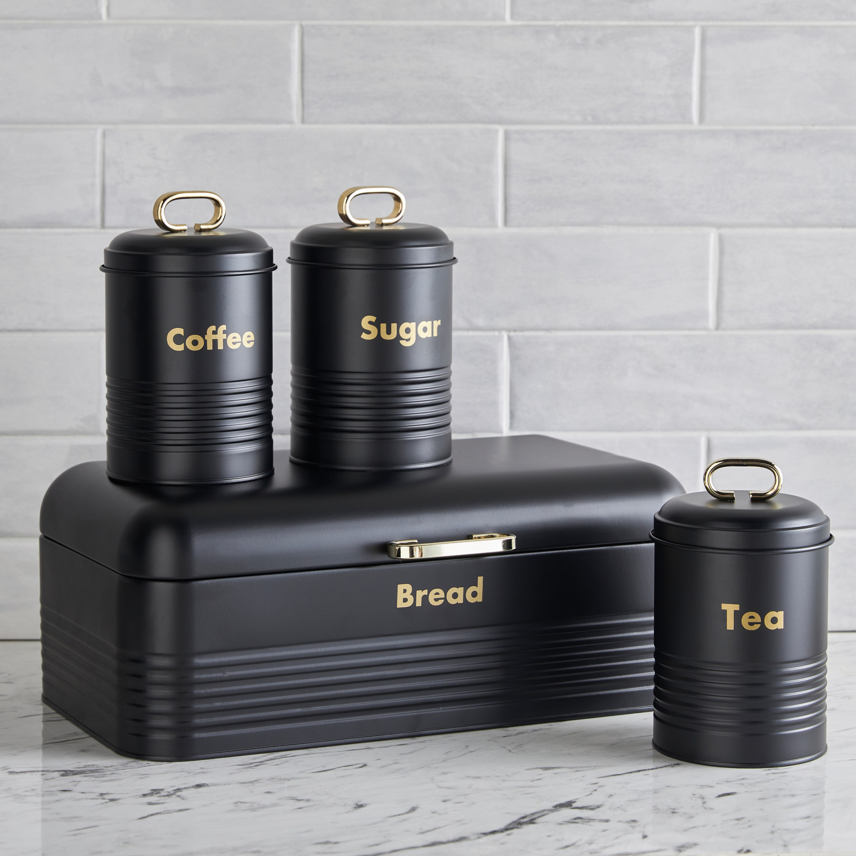 Haven 4-Piece Canister and Bread Bin Set-household-kitchen-foodstorage-breadbasketsandbins-image-1