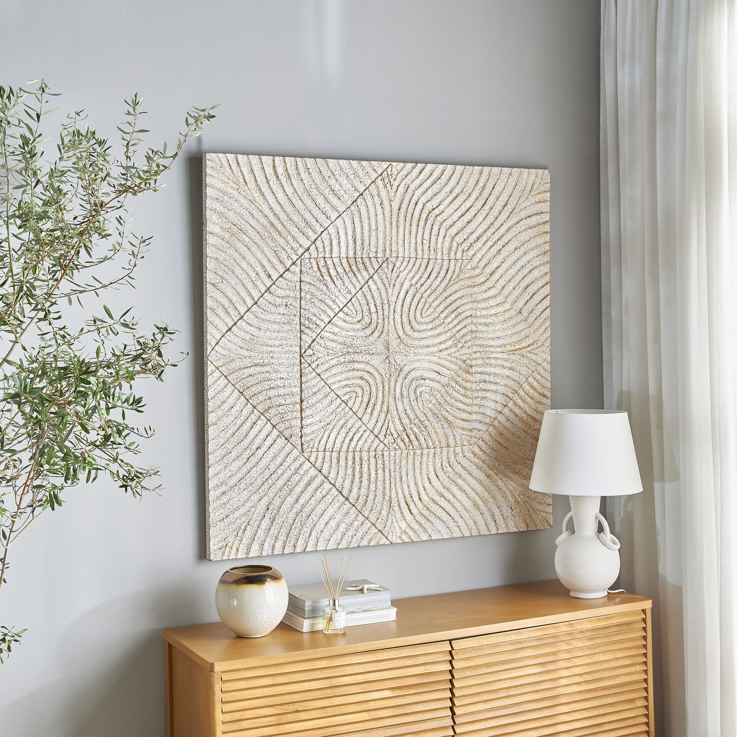 زينة حائط خشبيّة - إبرار - 120x120 سم-household-walldecorandmirrors-wallart-image-4