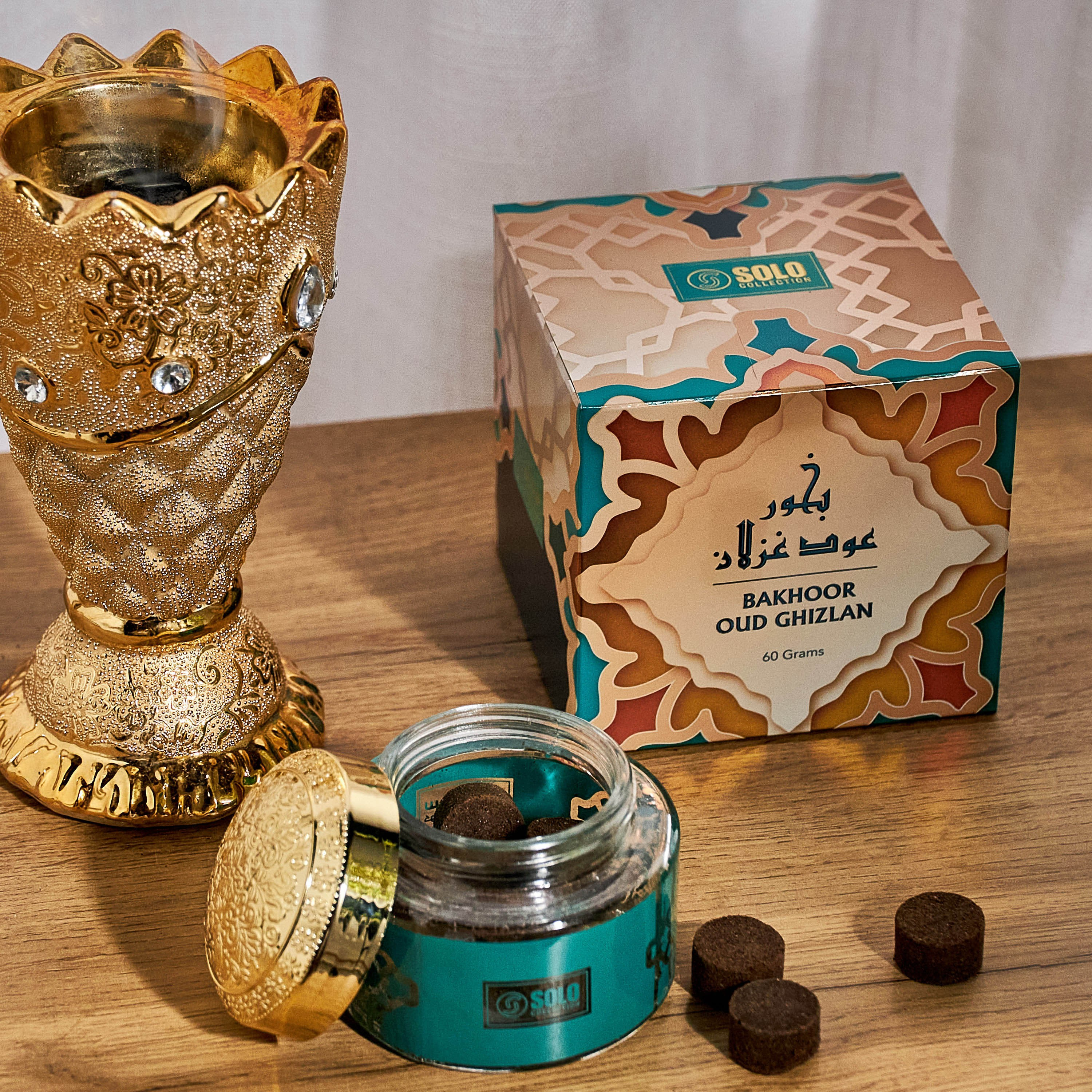 Hamidi Solo Bakhoor Oud Ghizlan - 60 gm-household-homefragrance-potpourri-image-3