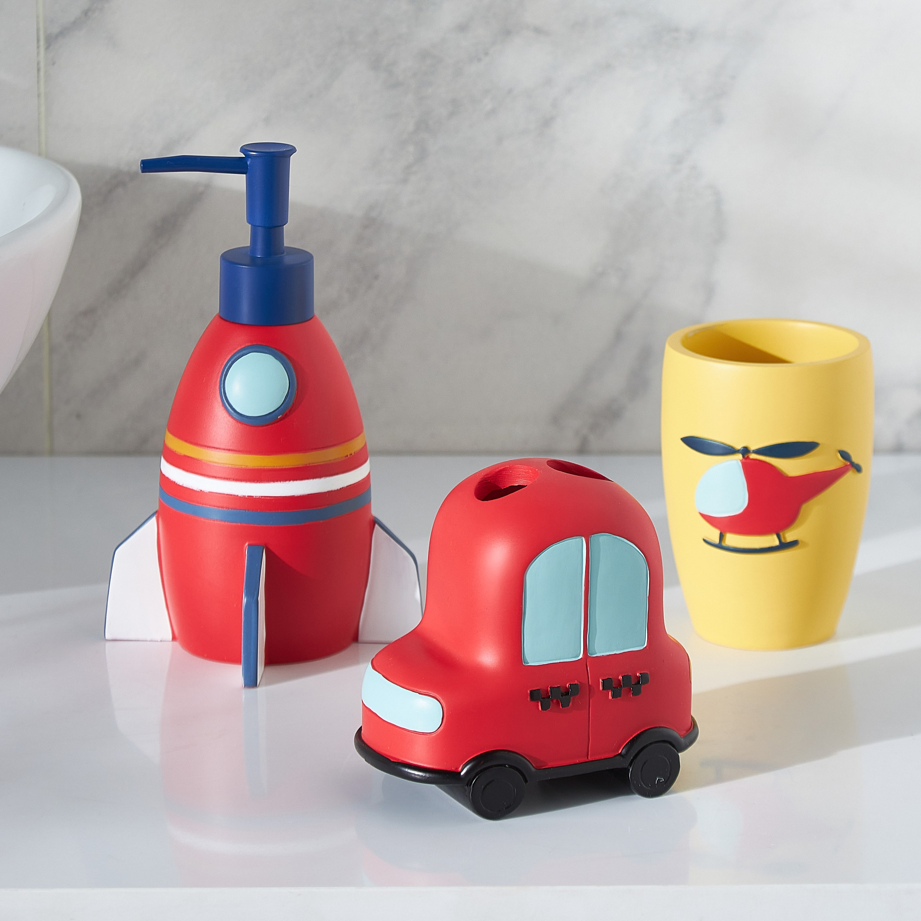 Bubbles Rocket 3-Piece Bath Accessory Set