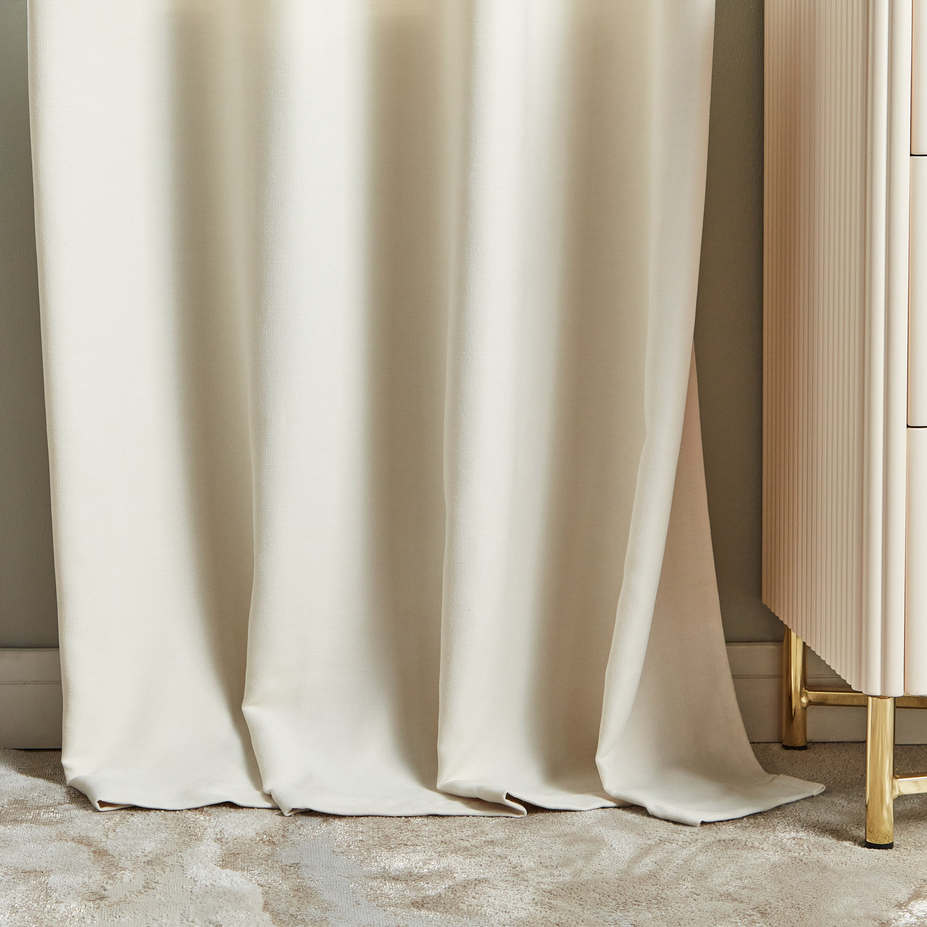 Pin Rib 2-Piece Non Blackout Curtain Set - 130x300 cm-household-windows-curtains-image-2