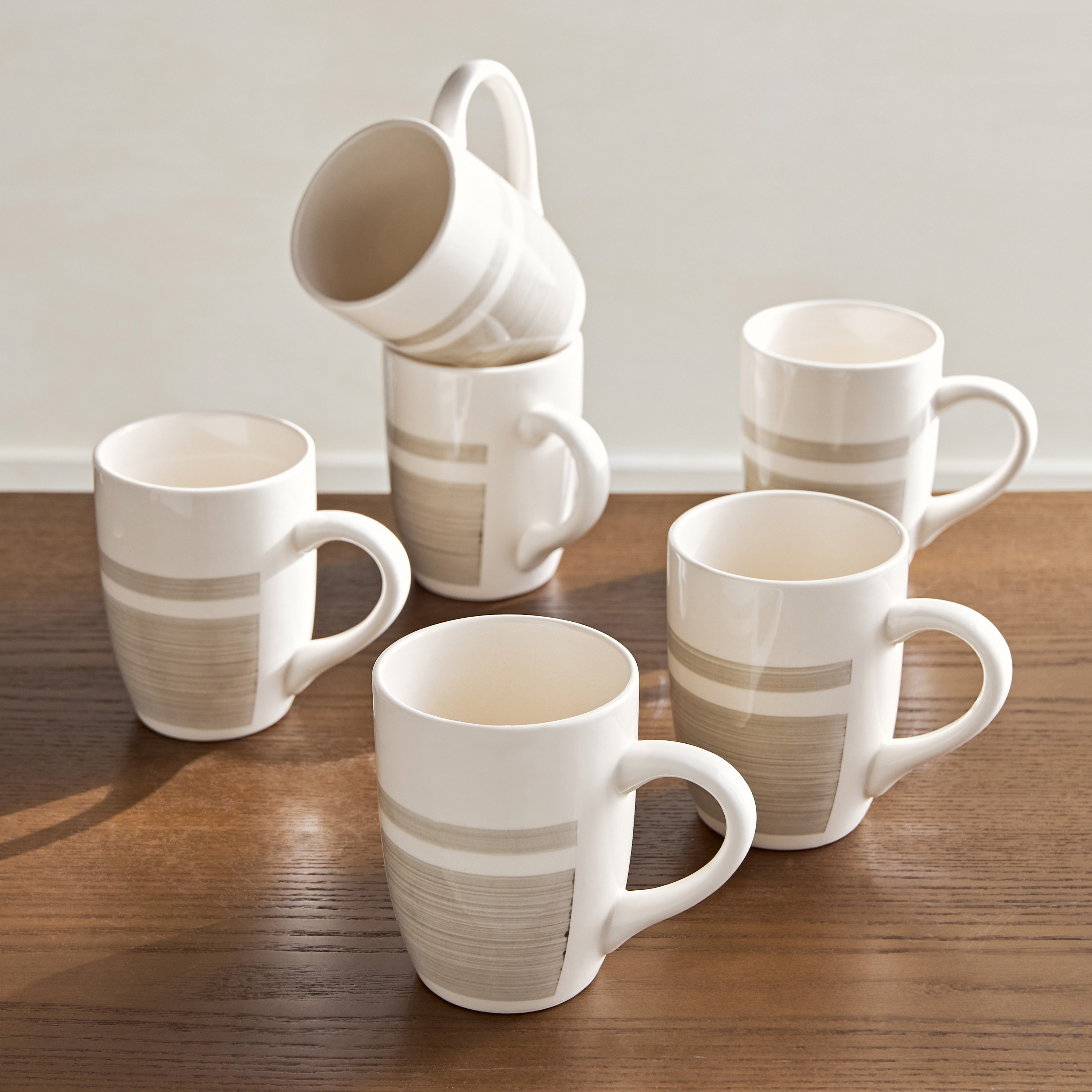 Taura 6-Piece Ceramic Mug Set - 280 ml-household-dining-teaandcoffee-teaandcoffeesets-image-1