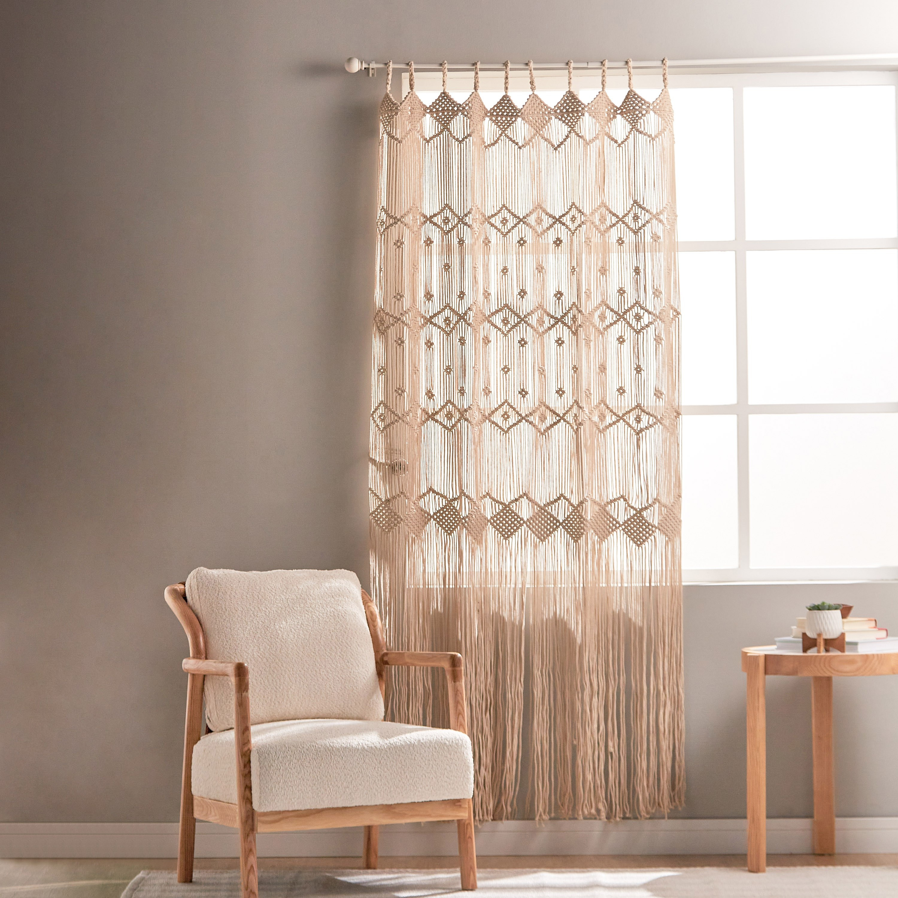 Macrame Curtain Panel - 112x245 cm-household-windows-curtains-image-4