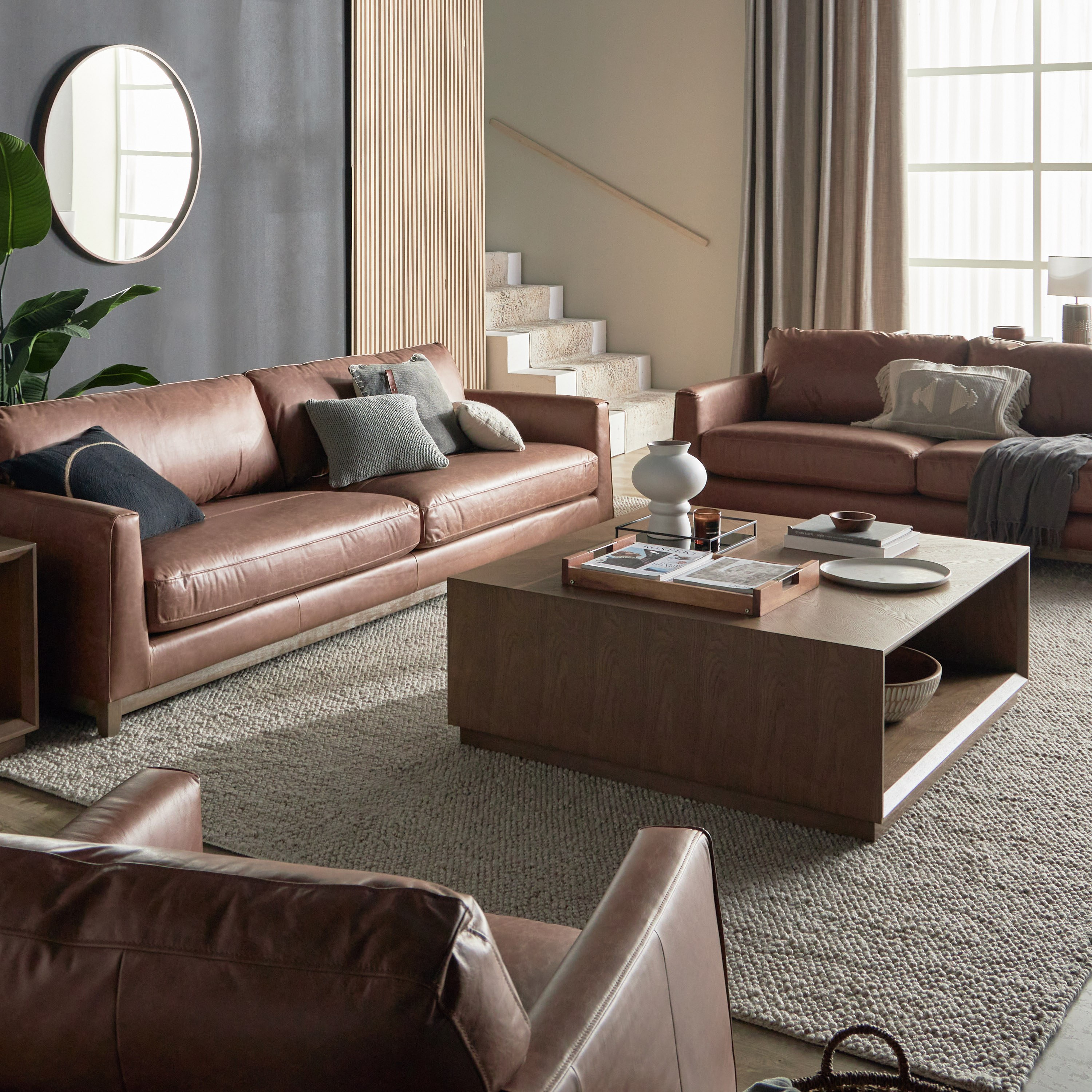 Chelby leather deals sofa