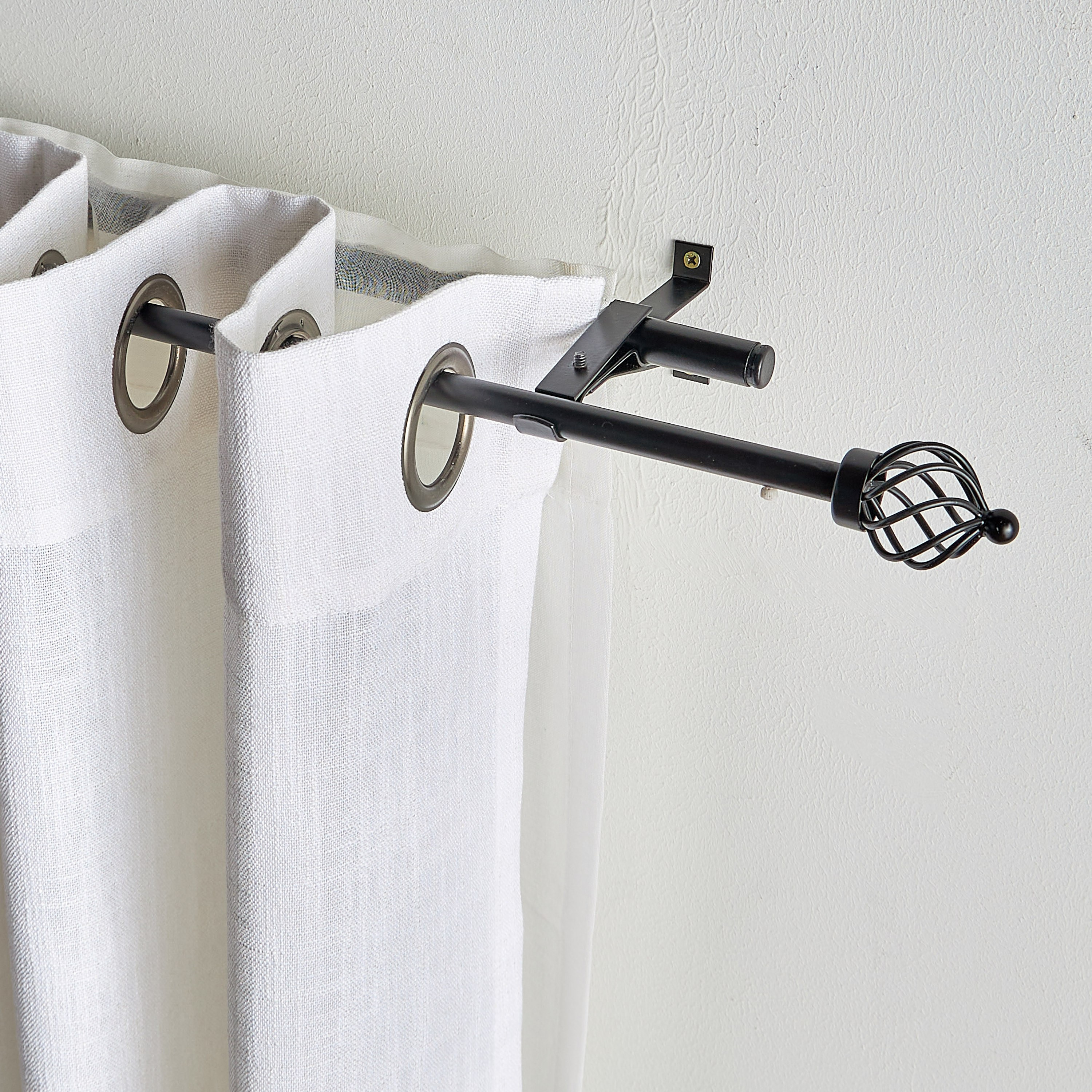 Wavy Ball Extendable Double Curtain Rod - 132-365 cm-household-windows-curtainrodsandaccessories-curtainrods-image-1